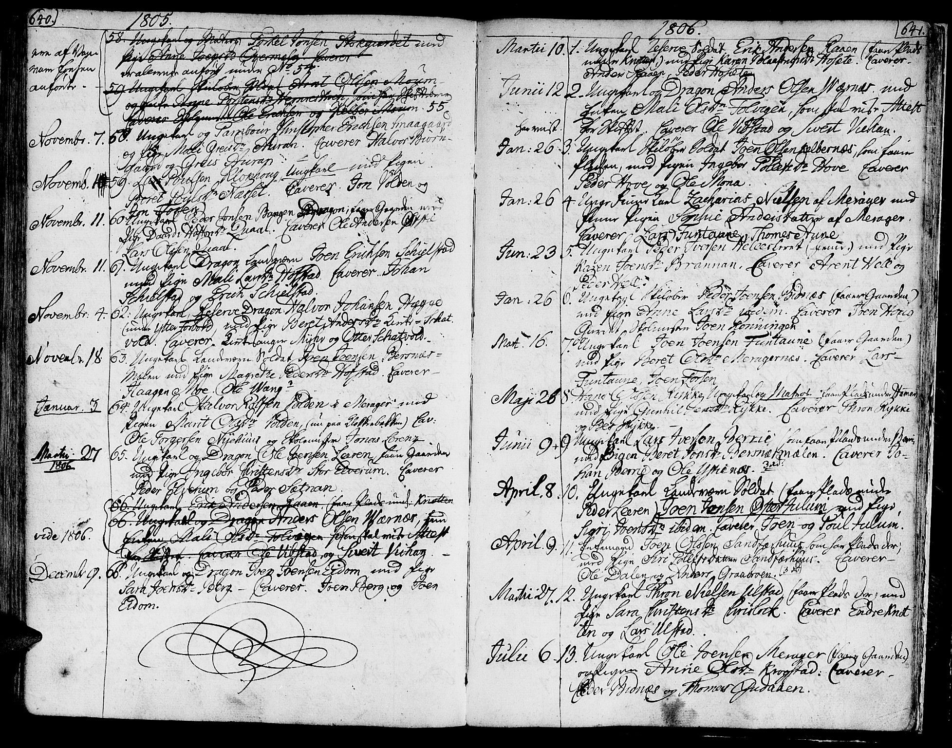 Ministerialprotokoller, klokkerbøker og fødselsregistre - Nord-Trøndelag, SAT/A-1458/709/L0060: Parish register (official) no. 709A07, 1797-1815, p. 640-641