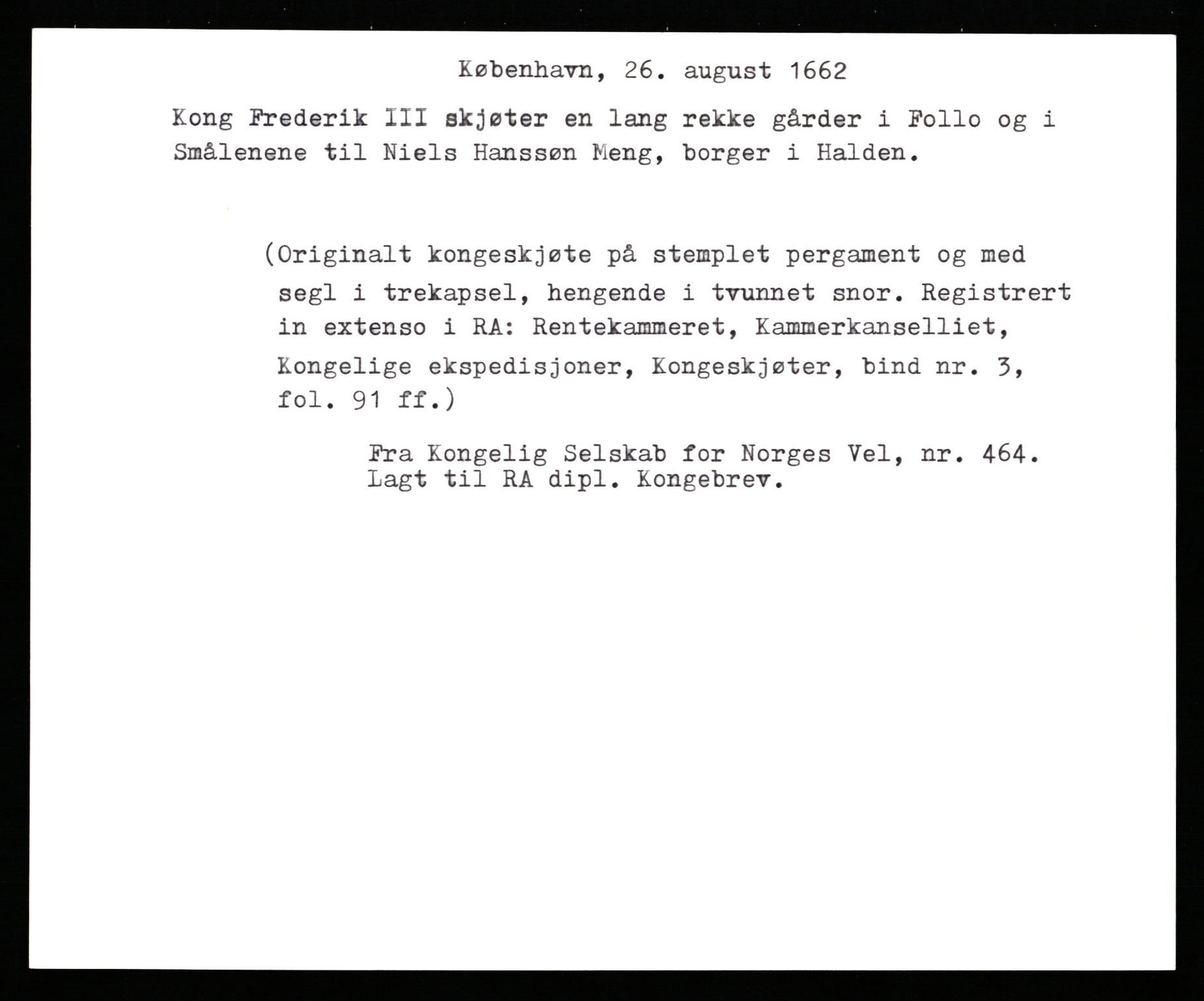 Riksarkivets diplomsamling, AV/RA-EA-5965/F35/F35b/L0010: Riksarkivets diplomer, seddelregister, 1656-1670, p. 337