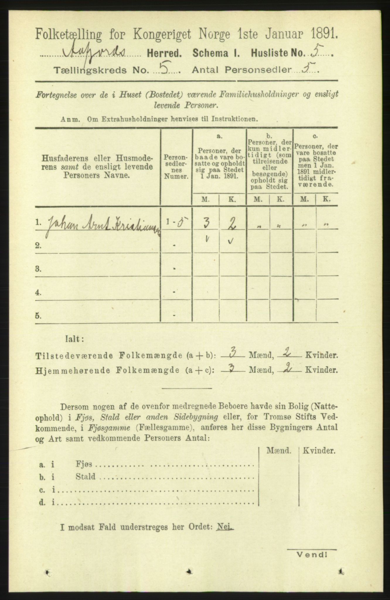 RA, 1891 census for 1630 Åfjord, 1891, p. 1157