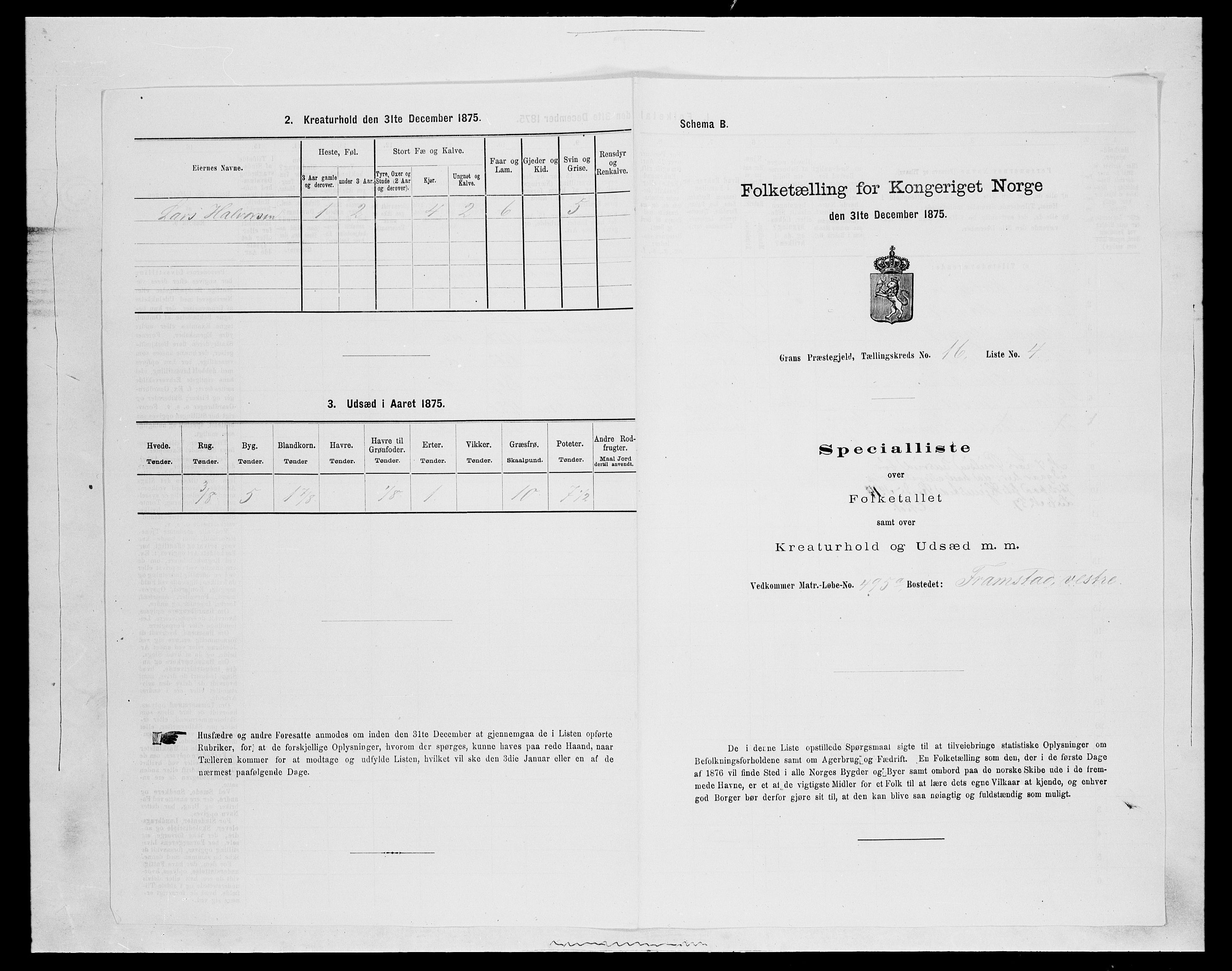 SAH, 1875 census for 0534P Gran, 1875, p. 2952