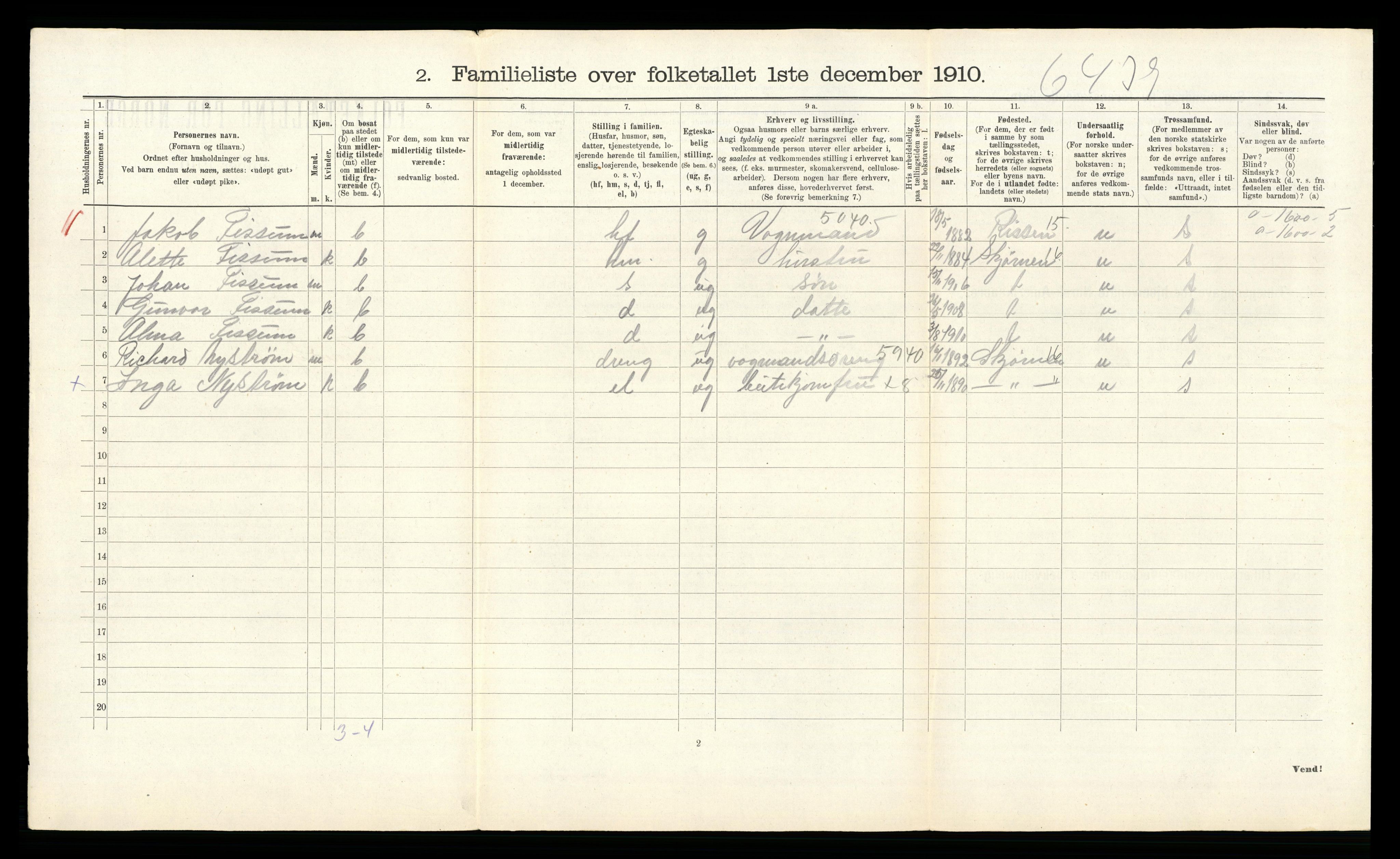 RA, 1910 census for Trondheim, 1910, p. 8066