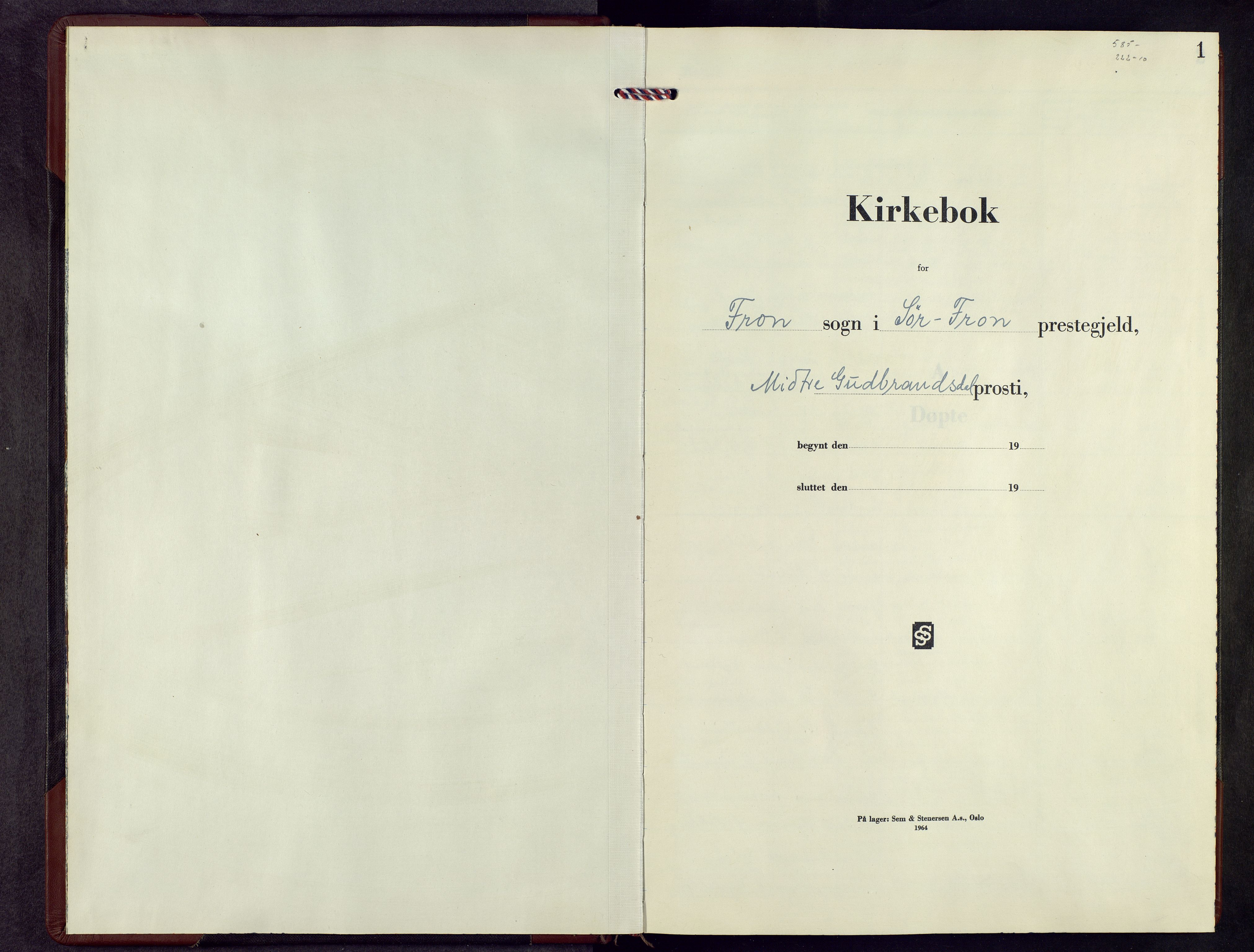 Sør-Fron prestekontor, AV/SAH-PREST-010/H/Ha/Hab/L0008: Parish register (copy) no. 8, 1963-1966, p. 1