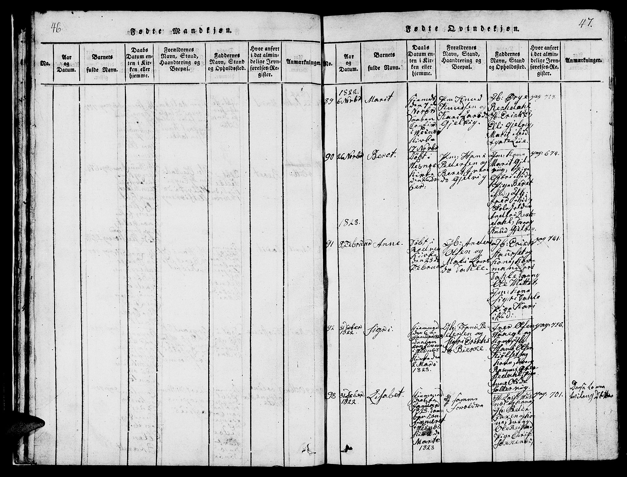 Ministerialprotokoller, klokkerbøker og fødselsregistre - Møre og Romsdal, AV/SAT-A-1454/547/L0610: Parish register (copy) no. 547C01, 1818-1839, p. 46-47