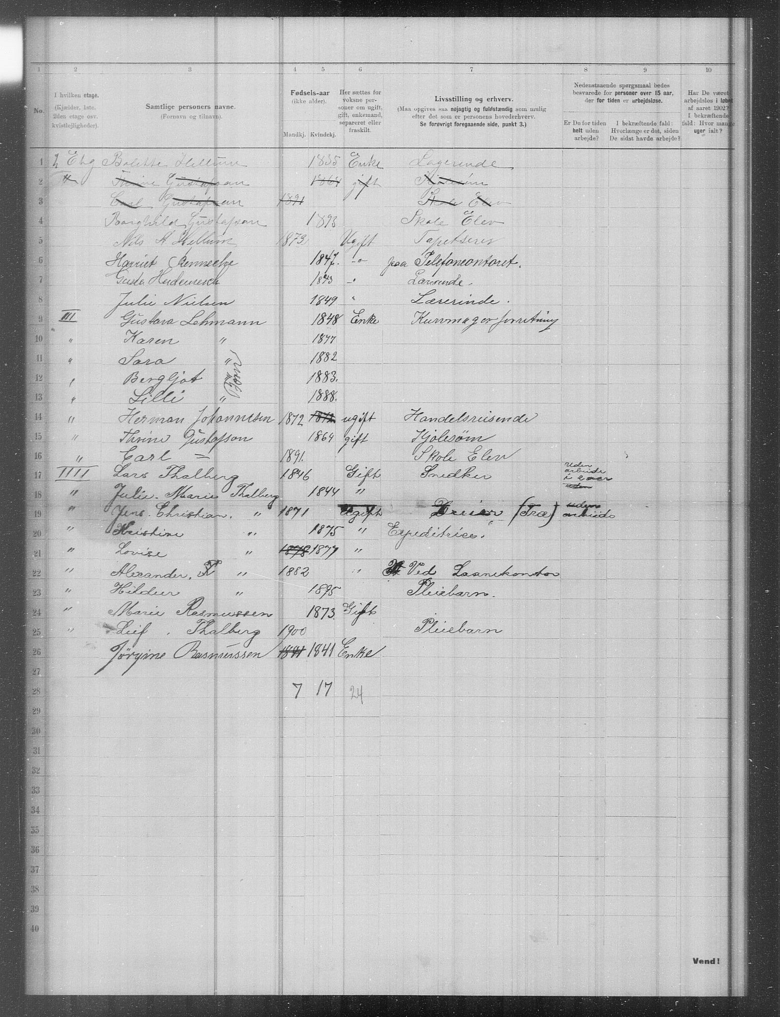 OBA, Municipal Census 1902 for Kristiania, 1902, p. 15031