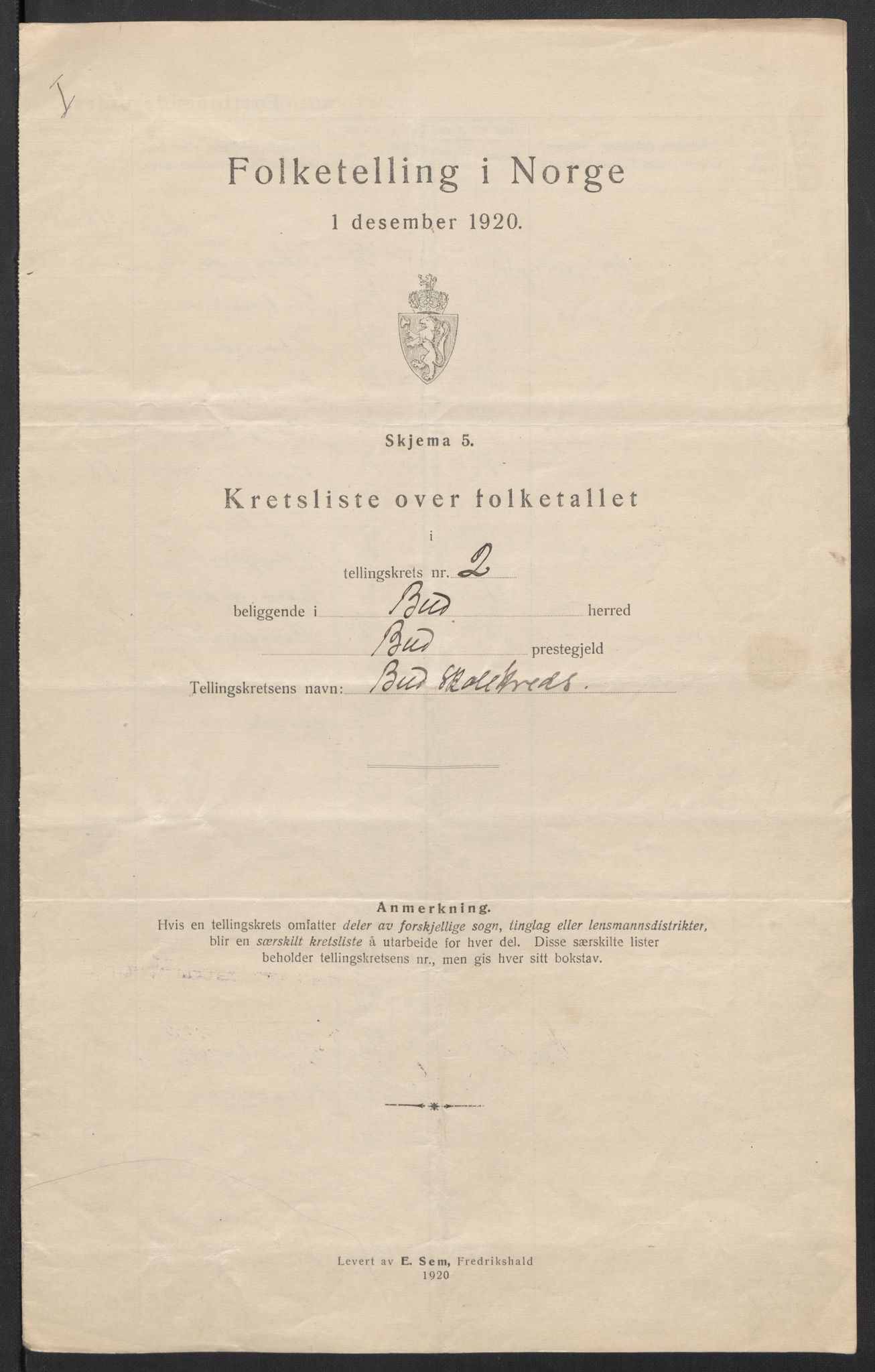 SAT, 1920 census for Bud, 1920, p. 9