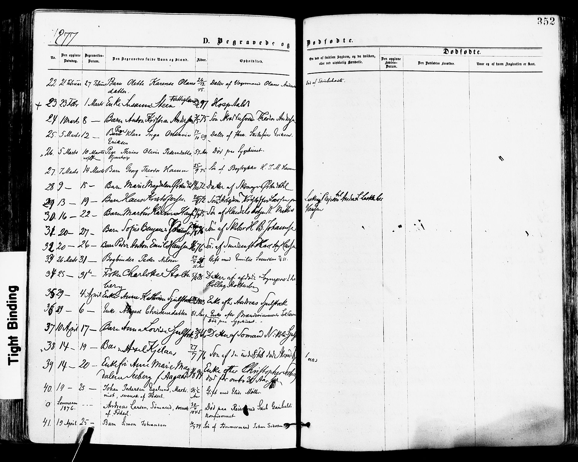 Tønsberg kirkebøker, AV/SAKO-A-330/F/Fa/L0010: Parish register (official) no. I 10, 1874-1880, p. 352