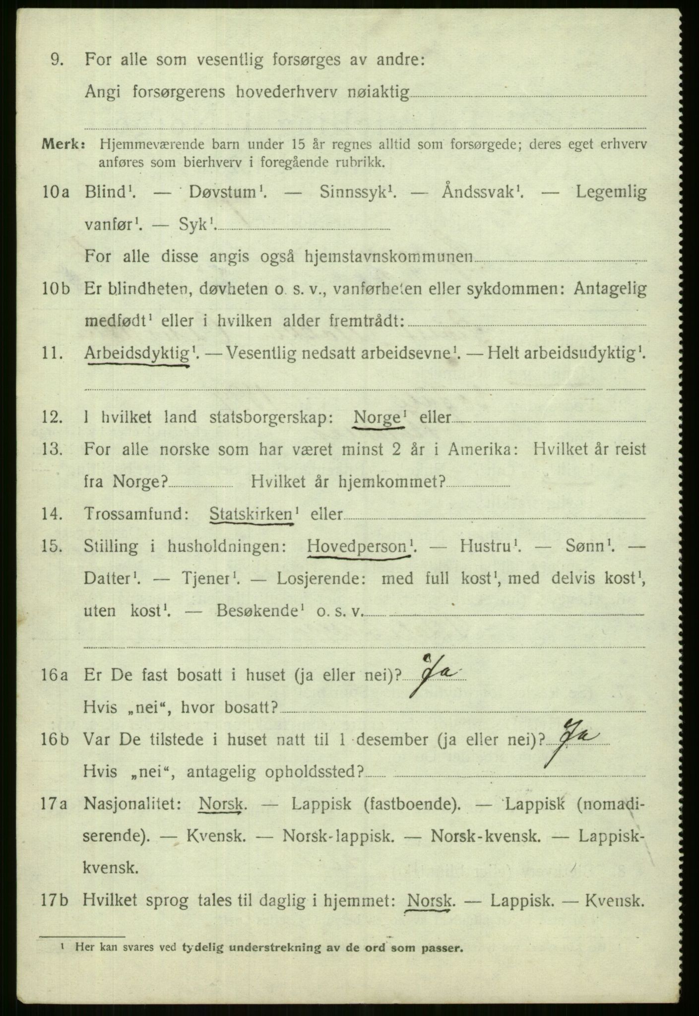 SATØ, 1920 census for Lyngen, 1920, p. 3500