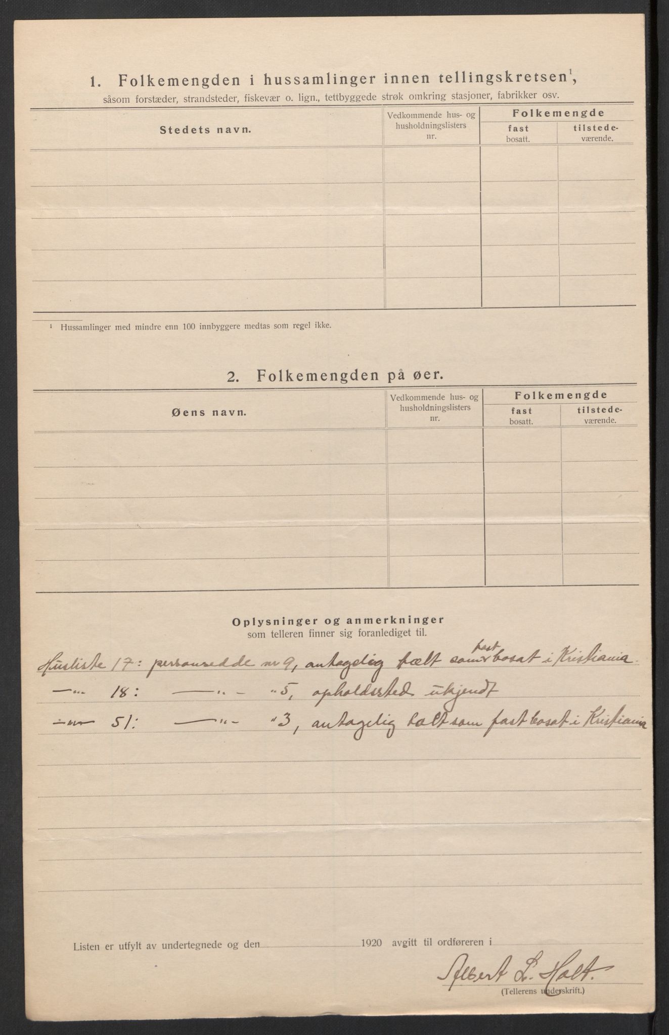 SAH, 1920 census for Brandval, 1920, p. 43