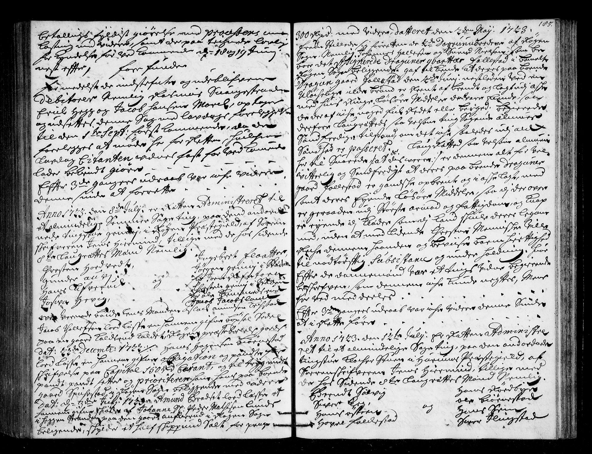 Lier, Røyken og Hurum sorenskriveri, SAKO/A-89/F/Fa/L0045: Tingbok, 1721-1724, p. 185