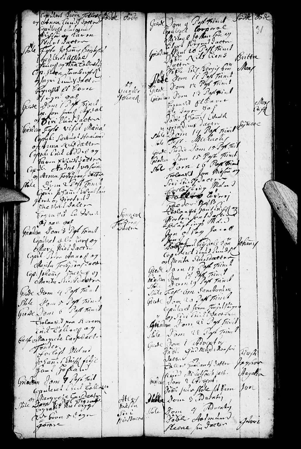 Etne sokneprestembete, SAB/A-75001/H/Haa: Parish register (official) no. A 2, 1725-1755, p. 31