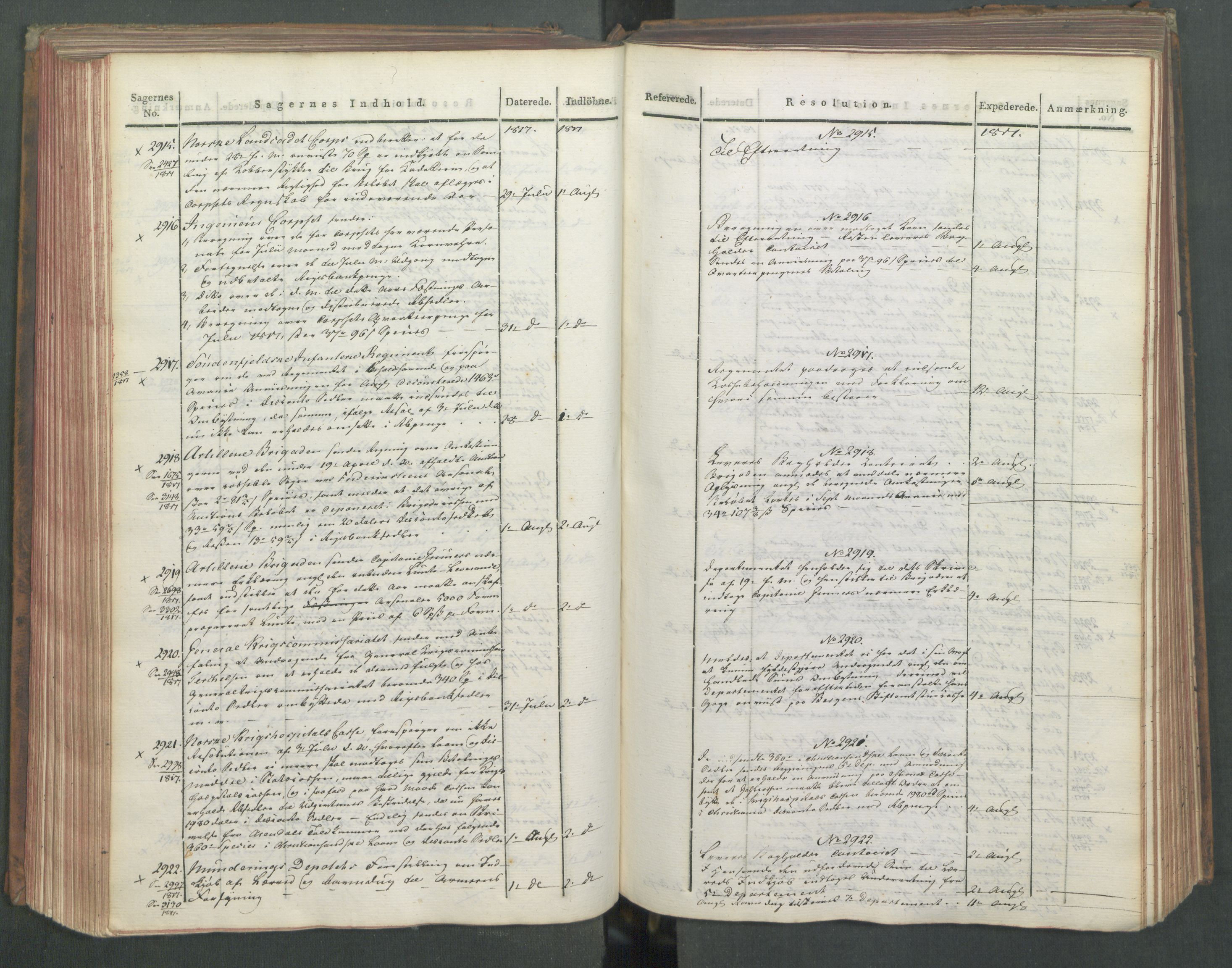 Armédepartementet, AV/RA-RAFA-3493/C/Ca/L0012: 6. Departements Journal, 1817