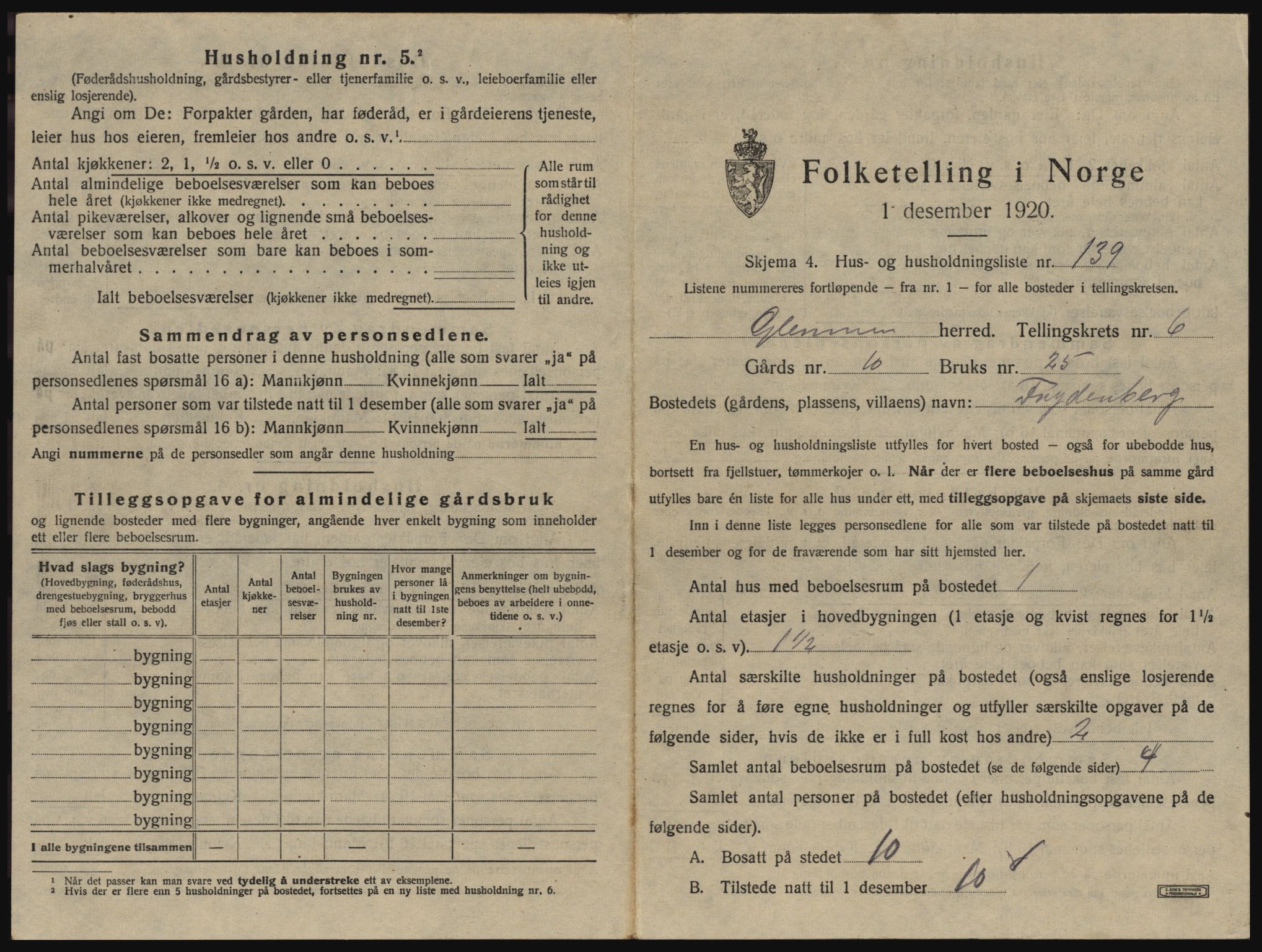 SAO, 1920 census for Glemmen, 1920, p. 2435