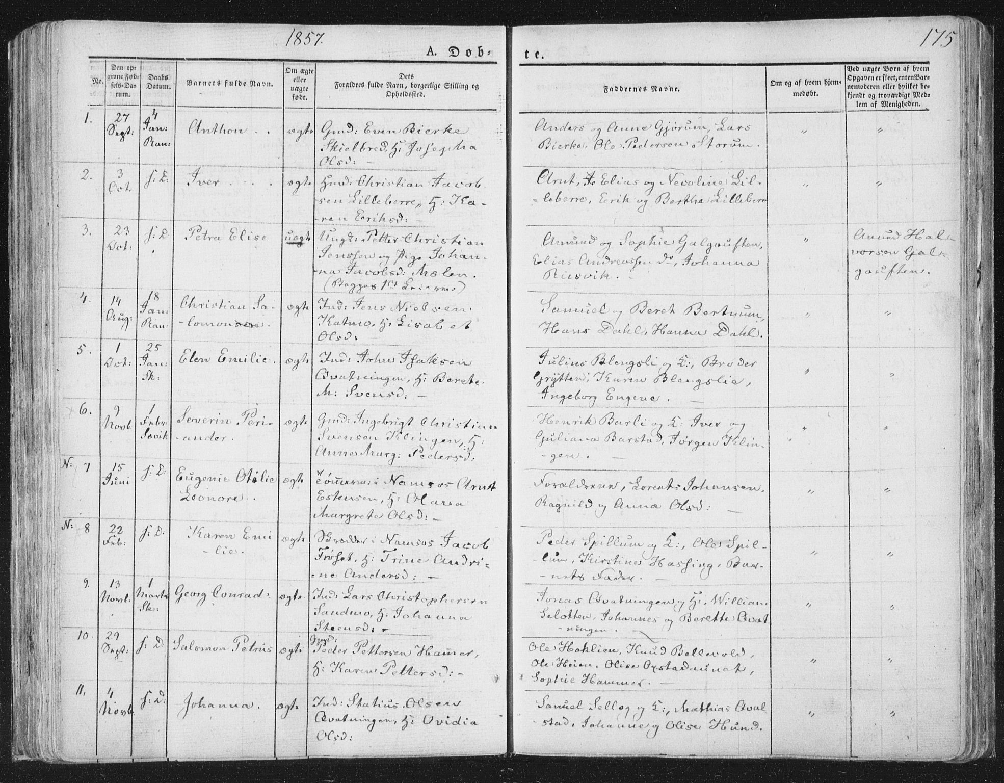 Ministerialprotokoller, klokkerbøker og fødselsregistre - Nord-Trøndelag, SAT/A-1458/764/L0551: Parish register (official) no. 764A07a, 1824-1864, p. 175