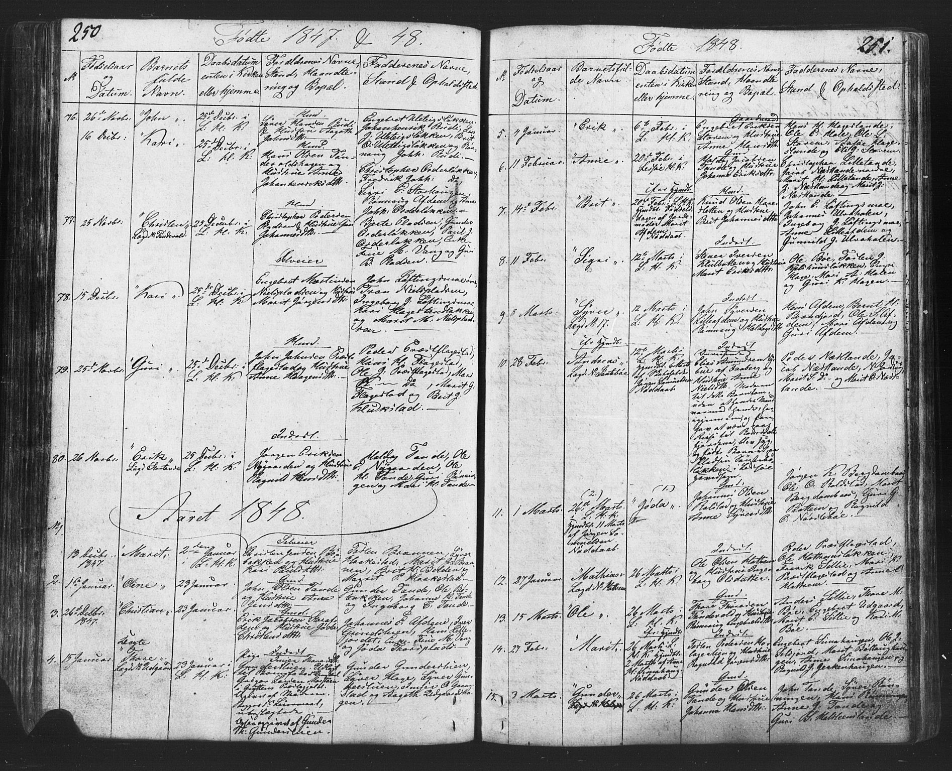 Lesja prestekontor, SAH/PREST-068/H/Ha/Hab/L0002: Parish register (copy) no. 2, 1832-1850, p. 250-251