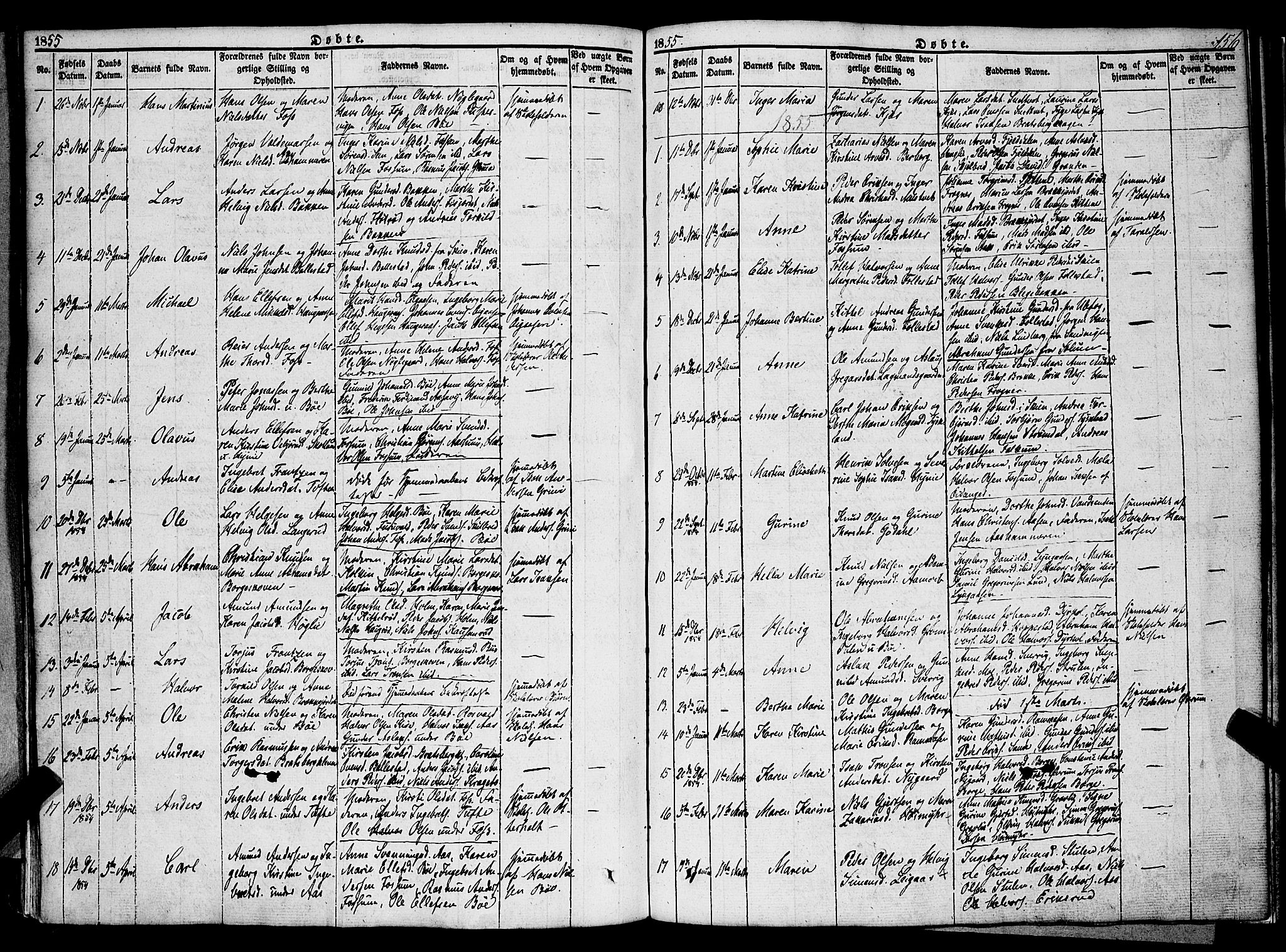 Gjerpen kirkebøker, SAKO/A-265/F/Fa/L0007a: Parish register (official) no. I 7A, 1834-1857, p. 156