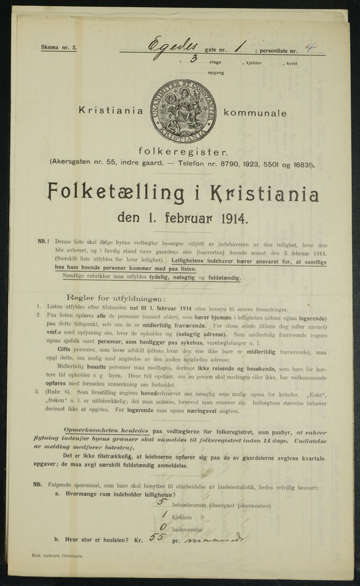 OBA, Municipal Census 1914 for Kristiania, 1914, p. 18915