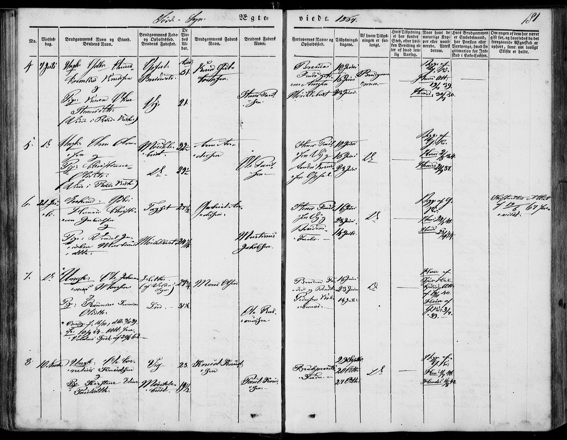 Ministerialprotokoller, klokkerbøker og fødselsregistre - Møre og Romsdal, SAT/A-1454/502/L0023: Parish register (official) no. 502A01, 1844-1873, p. 181
