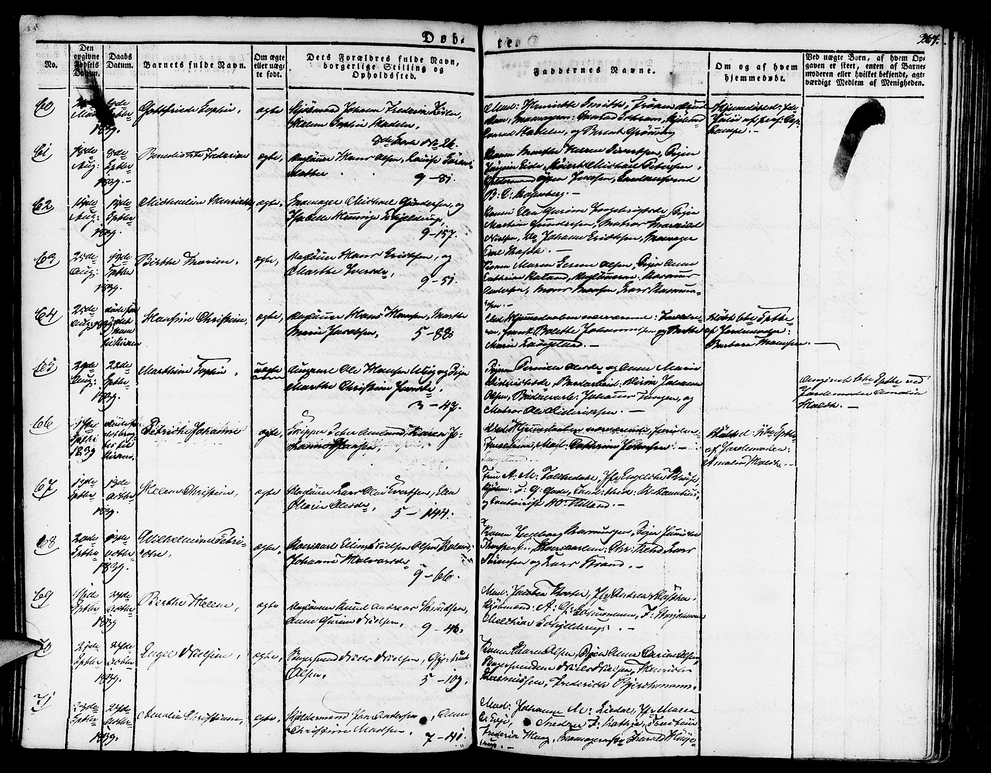 Nykirken Sokneprestembete, AV/SAB-A-77101/H/Haa/L0012: Parish register (official) no. A 12, 1821-1844, p. 267