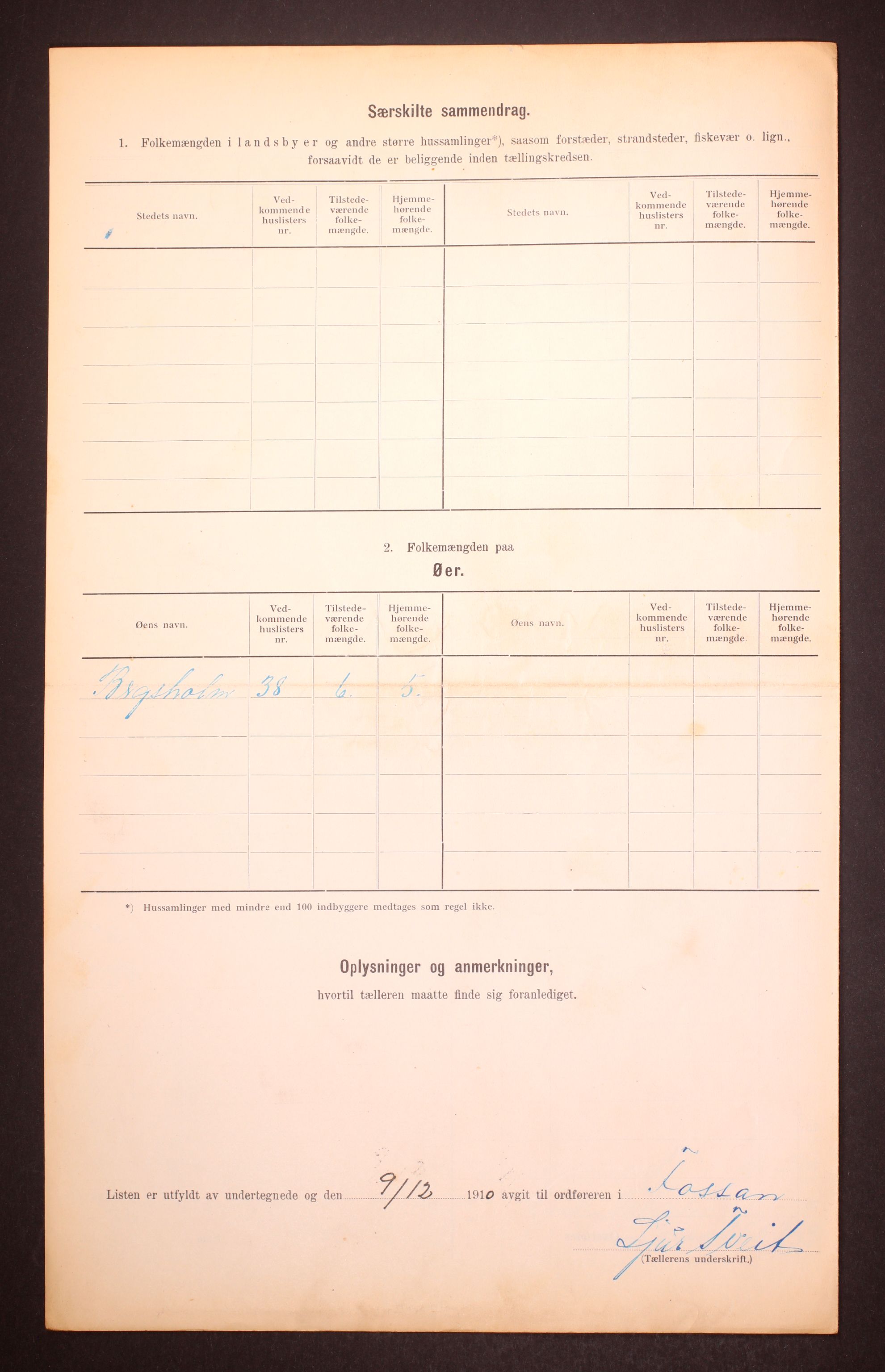 RA, 1910 census for Forsand, 1910, p. 6