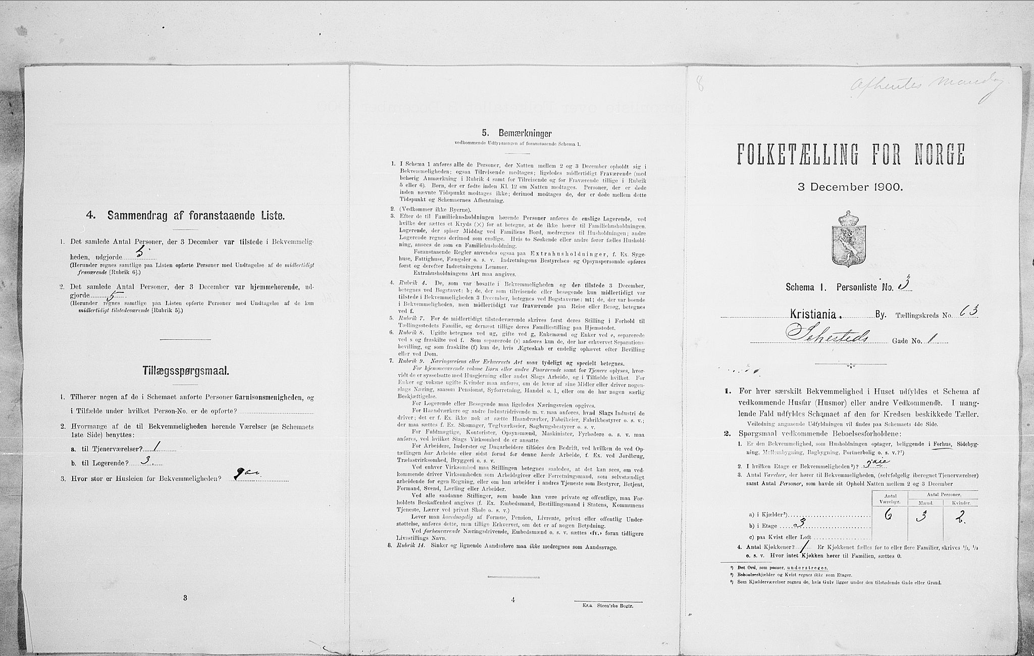 SAO, 1900 census for Kristiania, 1900, p. 83357