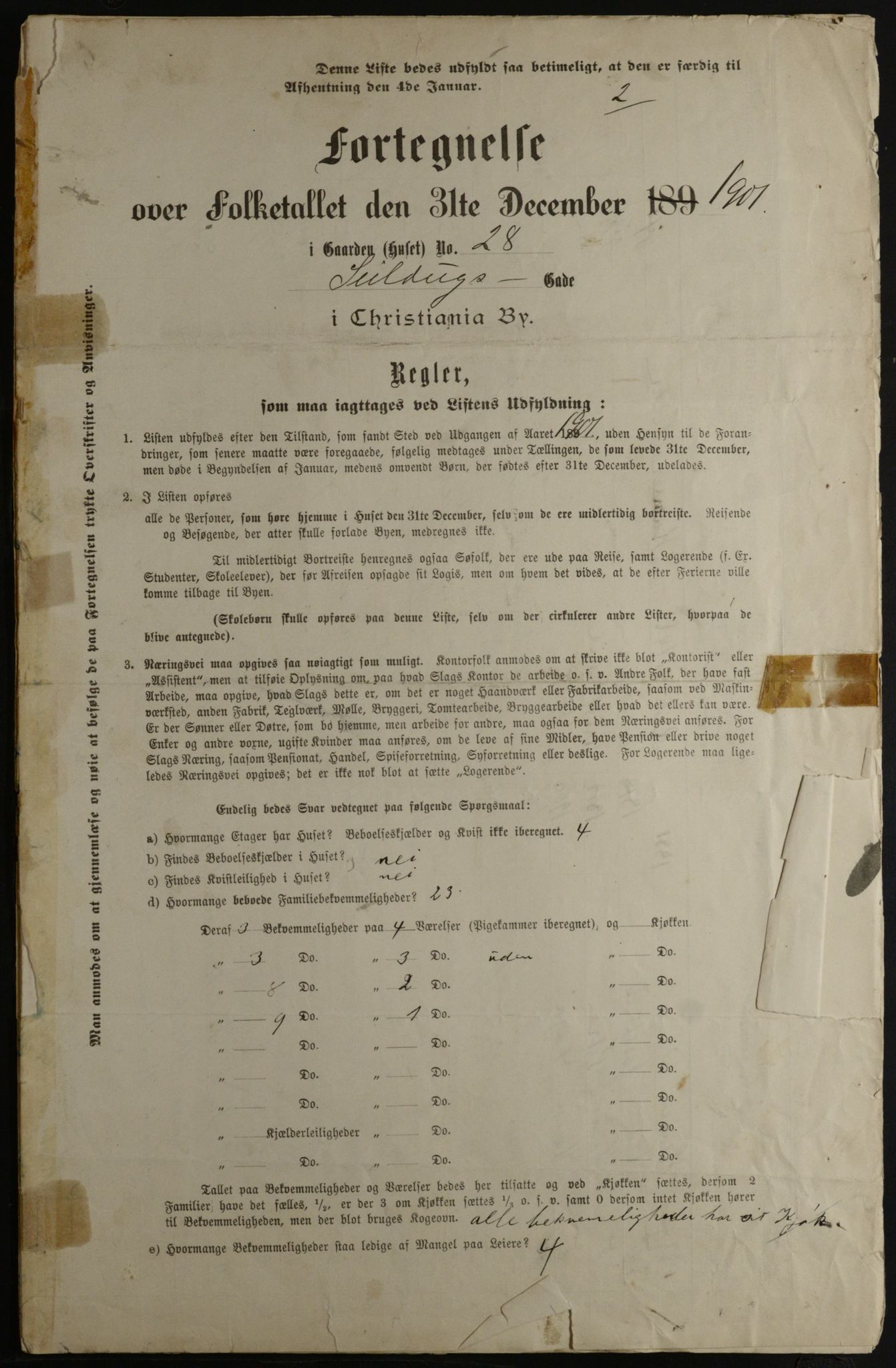 OBA, Municipal Census 1901 for Kristiania, 1901, p. 14568