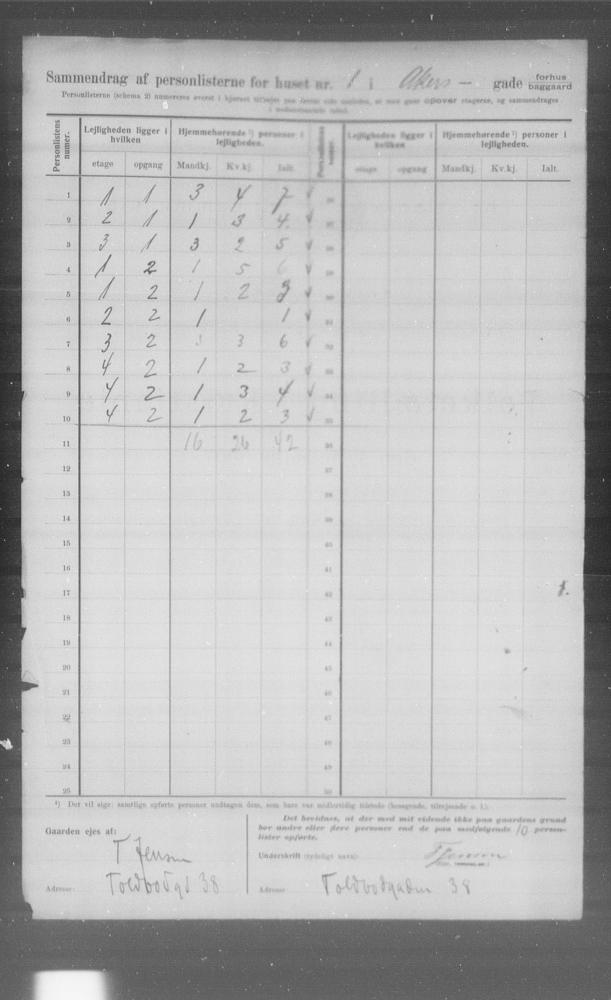 OBA, Municipal Census 1907 for Kristiania, 1907, p. 172
