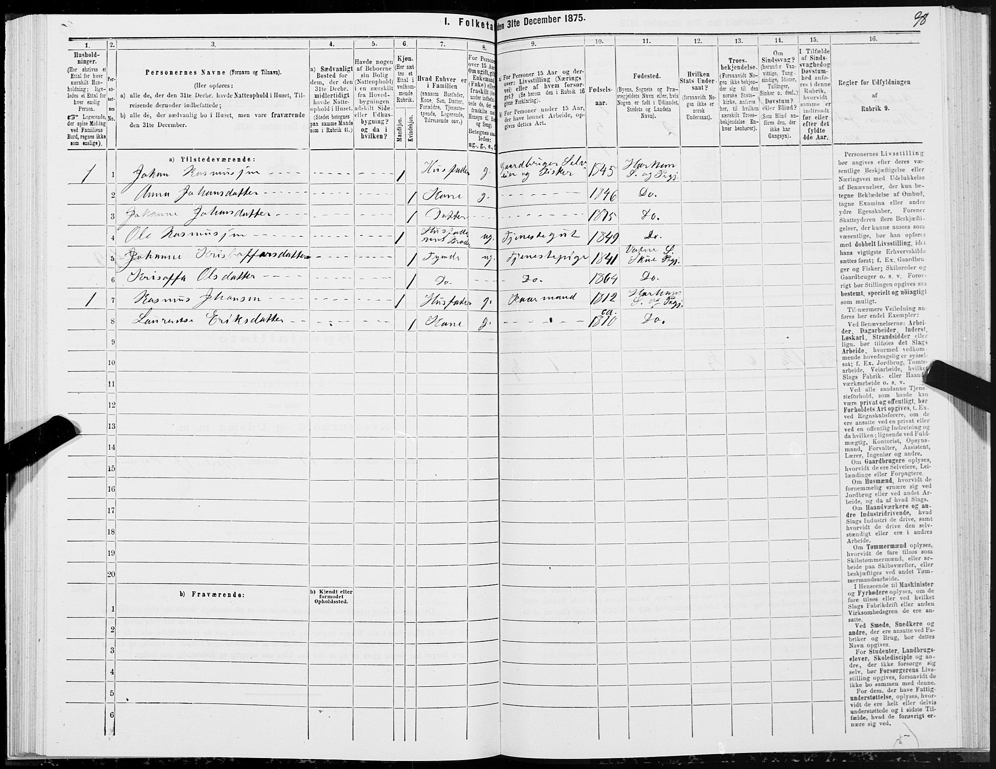 SAT, 1875 census for 1534P Haram, 1875, p. 1098