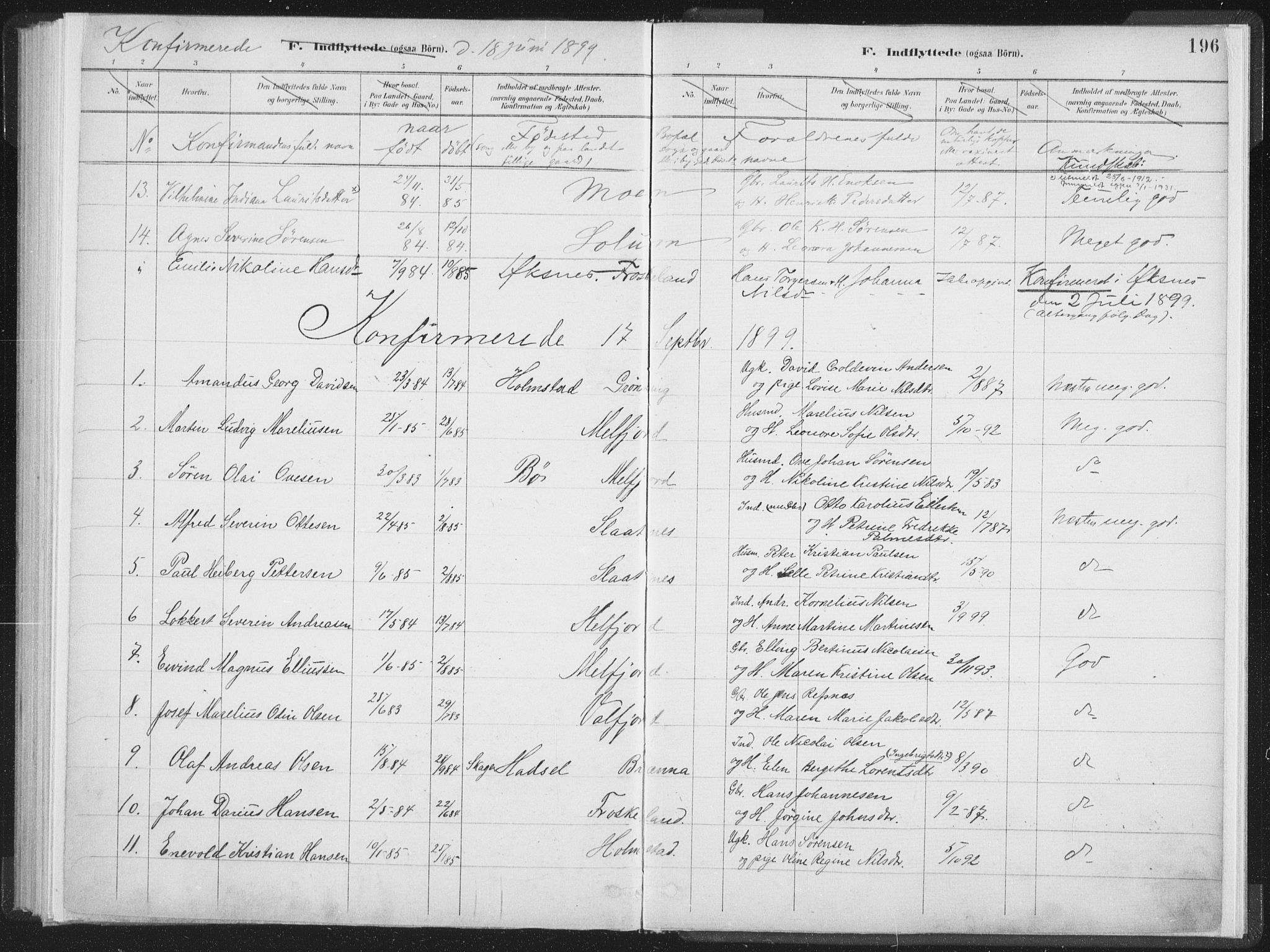 Ministerialprotokoller, klokkerbøker og fødselsregistre - Nordland, SAT/A-1459/890/L1286: Parish register (official) no. 890A01, 1882-1902, p. 196