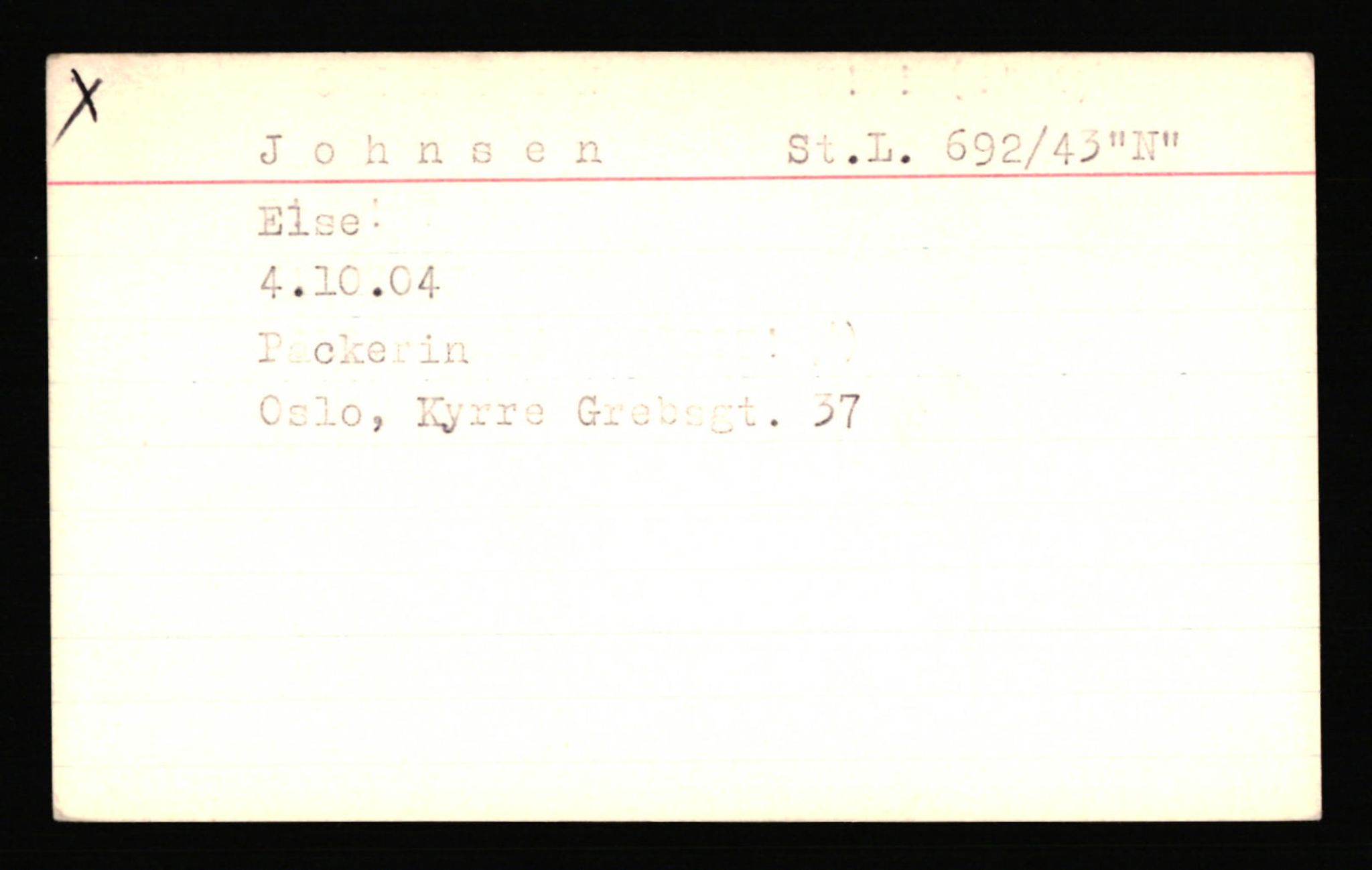 SS- und Polizeigericht Nord (IX), AV/RA-RAFA-3182/0001/C/Ca/L0004: kartotekkort for personer alfabetisk på etternavn: John-L, 1940-1945, p. 8