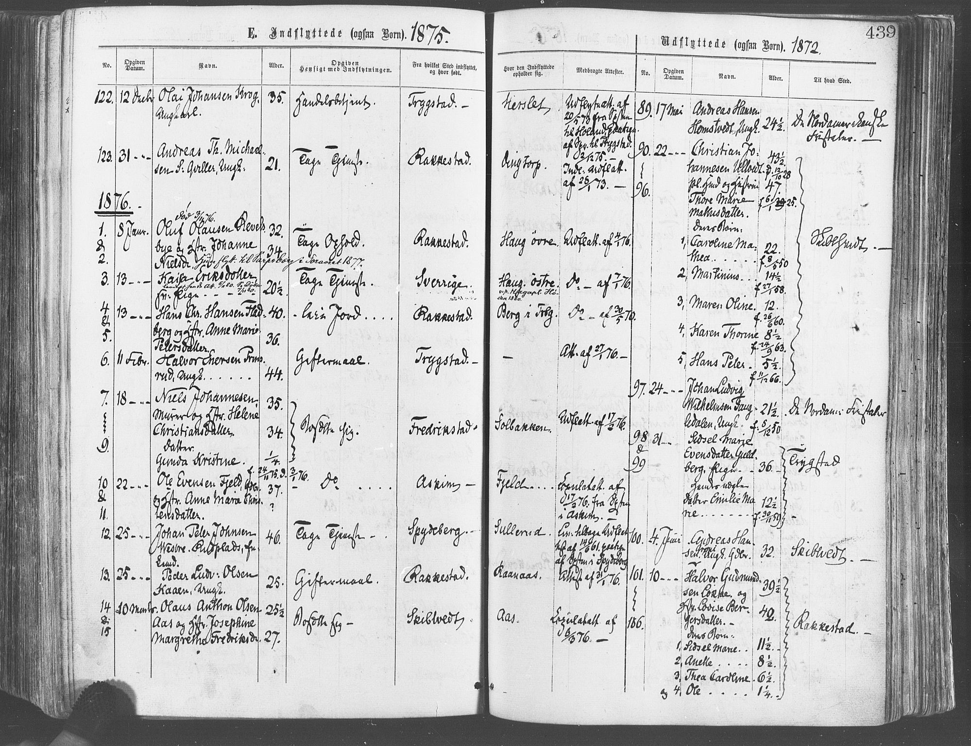 Eidsberg prestekontor Kirkebøker, SAO/A-10905/F/Fa/L0011: Parish register (official) no. I 11, 1867-1878, p. 439