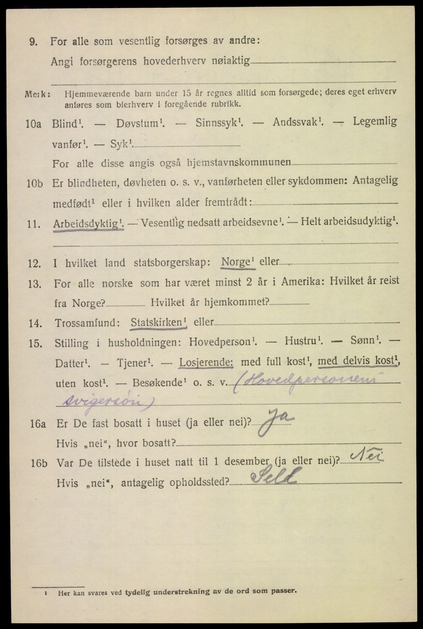 SAH, 1920 census for Biri, 1920, p. 2344