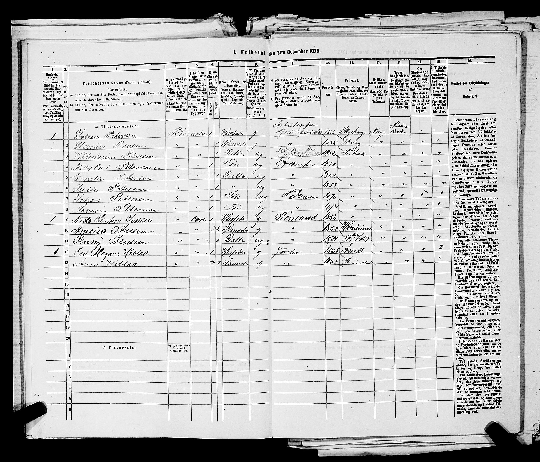 RA, 1875 census for 0101P Fredrikshald, 1875, p. 1293