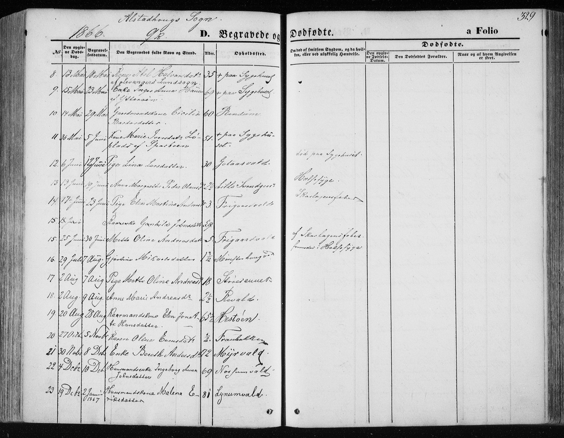 Ministerialprotokoller, klokkerbøker og fødselsregistre - Nord-Trøndelag, AV/SAT-A-1458/717/L0157: Parish register (official) no. 717A08 /1, 1863-1877, p. 329