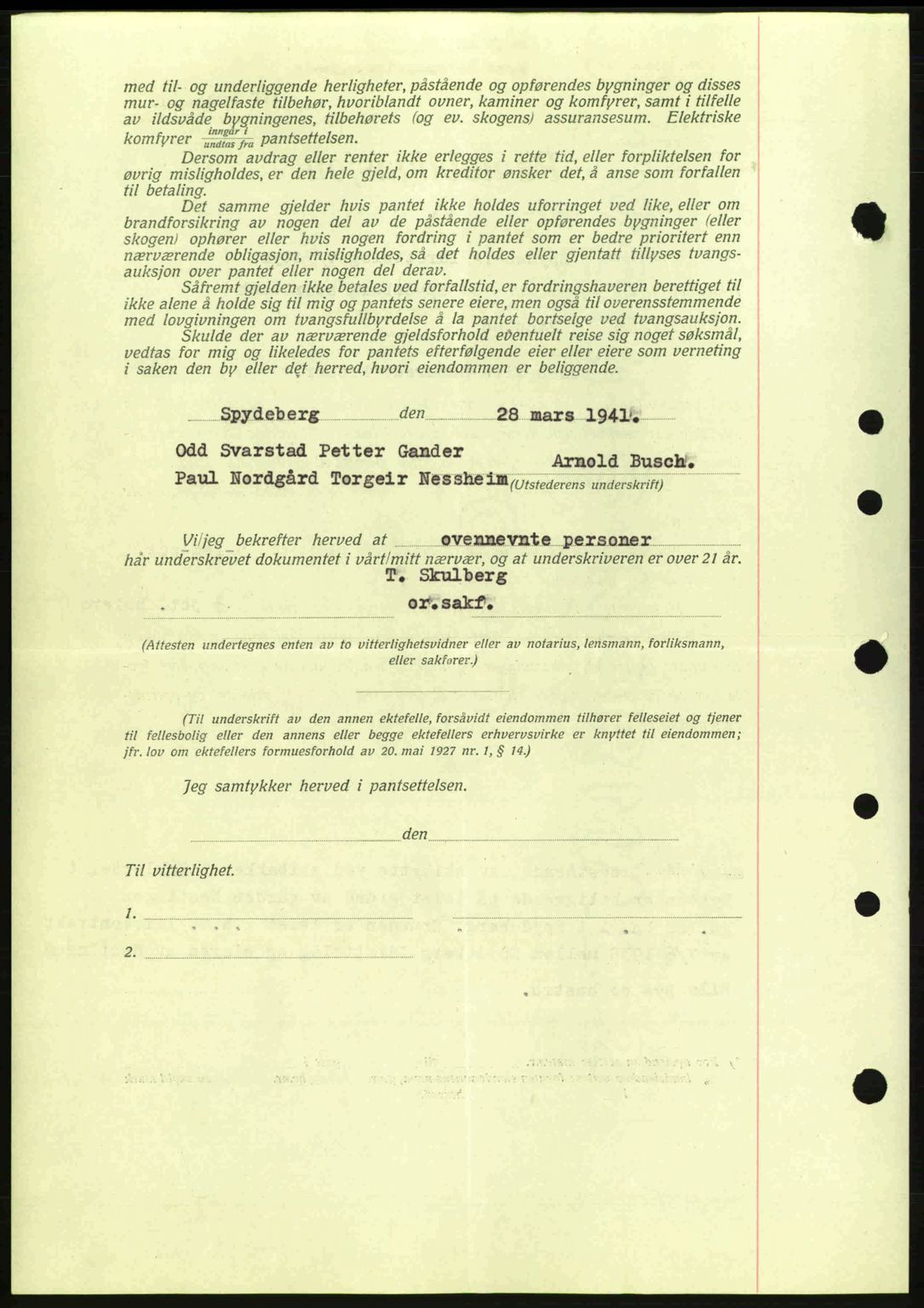 Moss sorenskriveri, SAO/A-10168: Mortgage book no. B10, 1940-1941, Diary no: : 570/1941