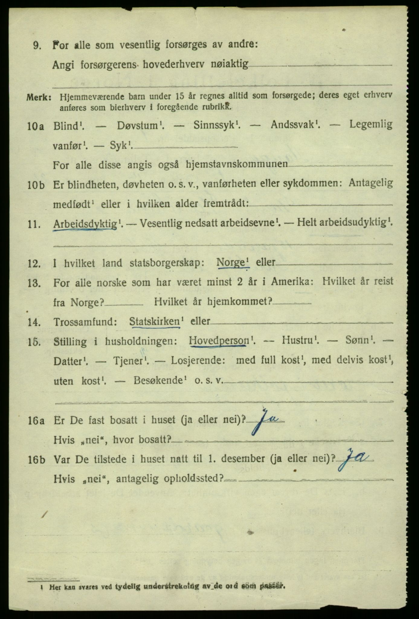 SAB, 1920 census for Manger, 1920, p. 1464