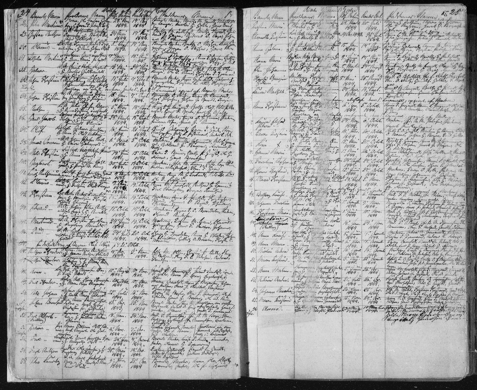 Kongsberg kirkebøker, SAKO/A-22/F/Fa/L0009: Parish register (official) no. I 9, 1839-1858, p. 24-25