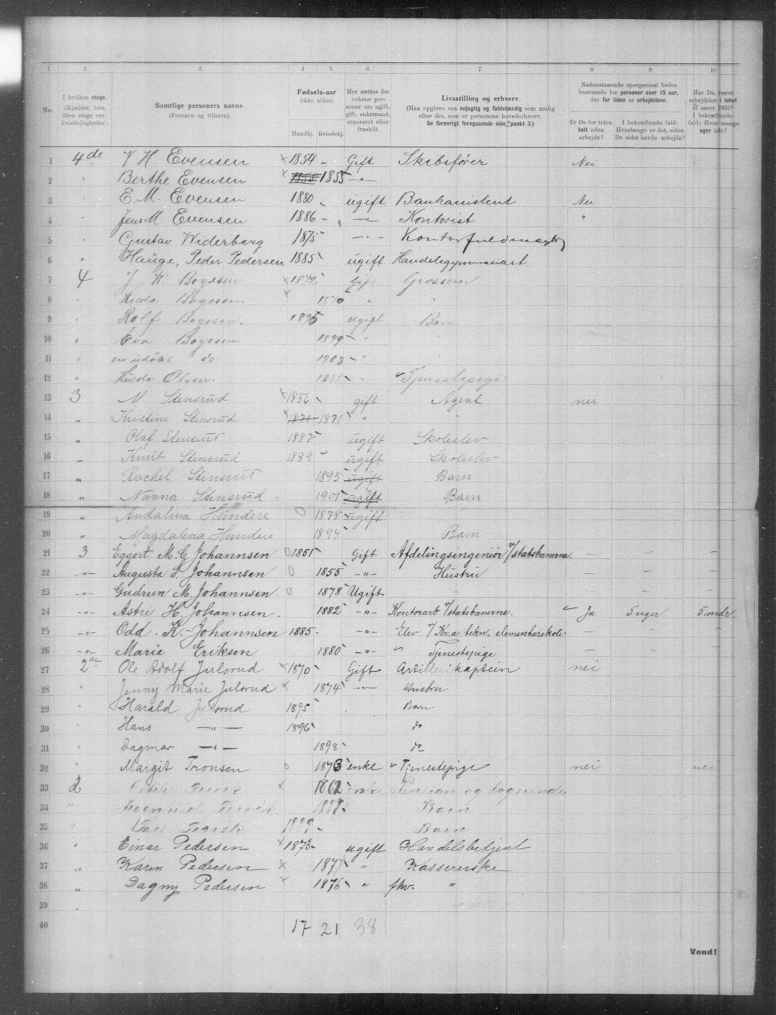 OBA, Municipal Census 1903 for Kristiania, 1903, p. 5207