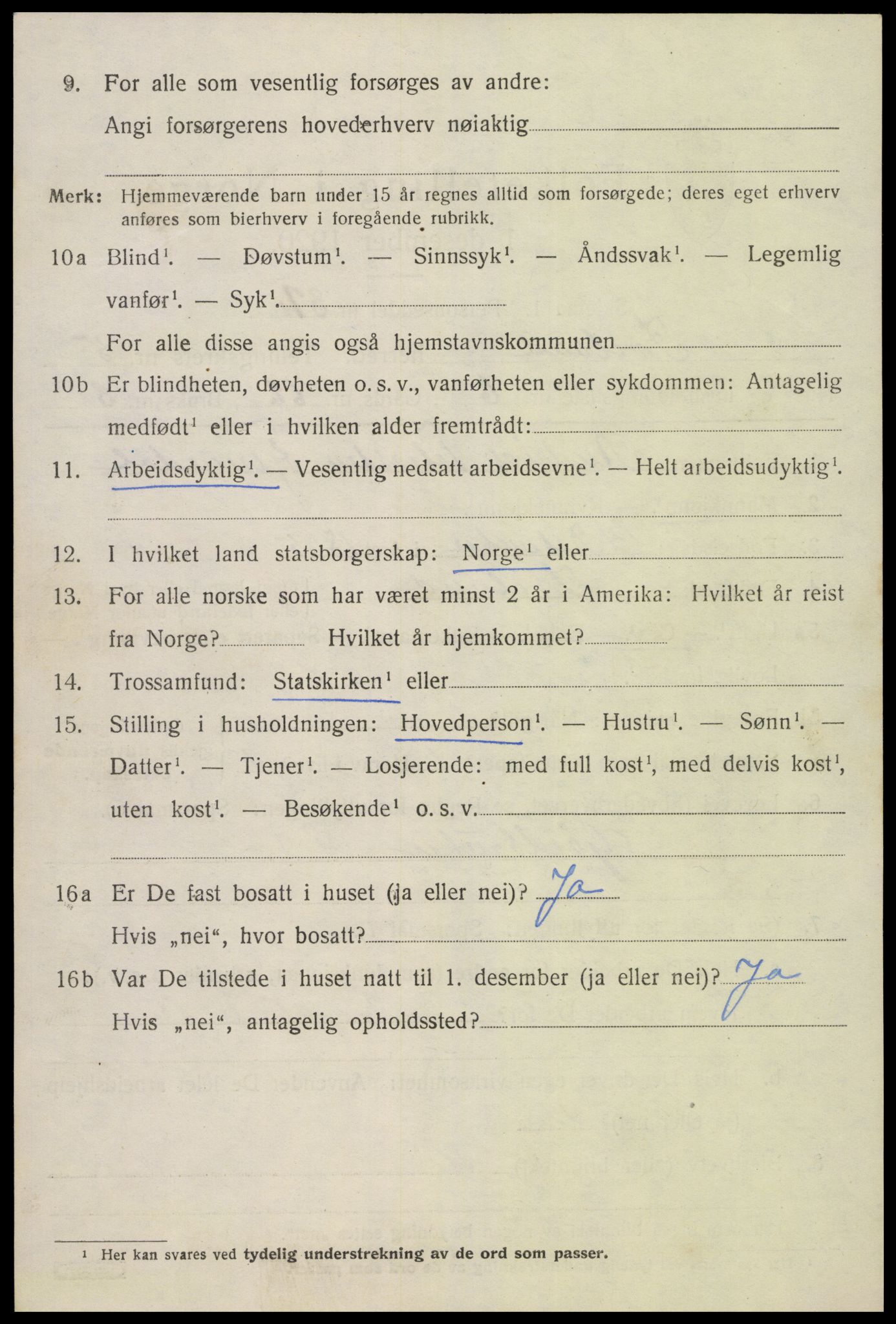 SAK, 1920 census for Iveland, 1920, p. 1648