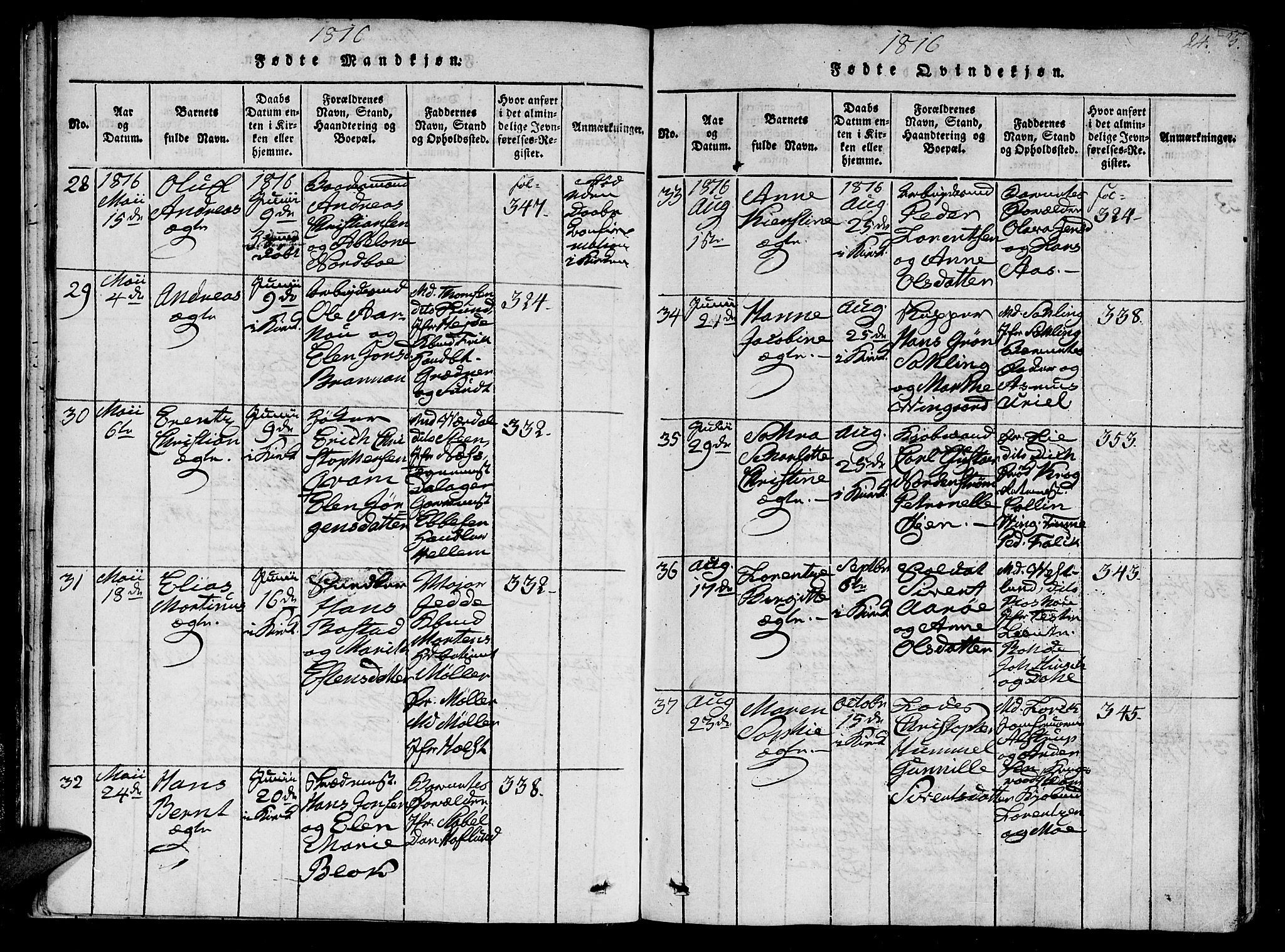 Ministerialprotokoller, klokkerbøker og fødselsregistre - Sør-Trøndelag, SAT/A-1456/602/L0107: Parish register (official) no. 602A05, 1815-1821, p. 24