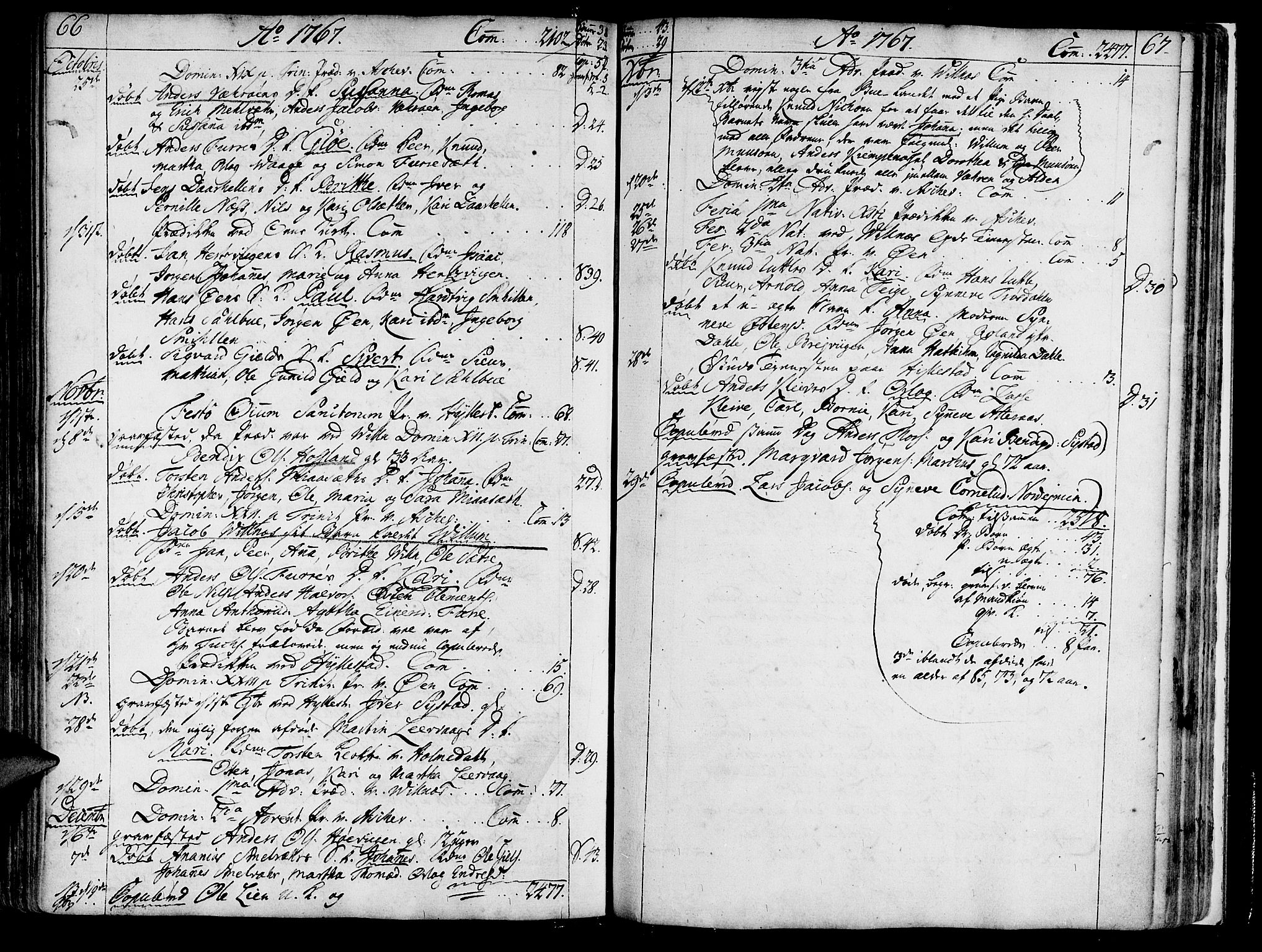 Askvoll sokneprestembete, SAB/A-79501/H/Haa/Haaa/L0008: Parish register (official) no. A 8, 1749-1775, p. 66-67