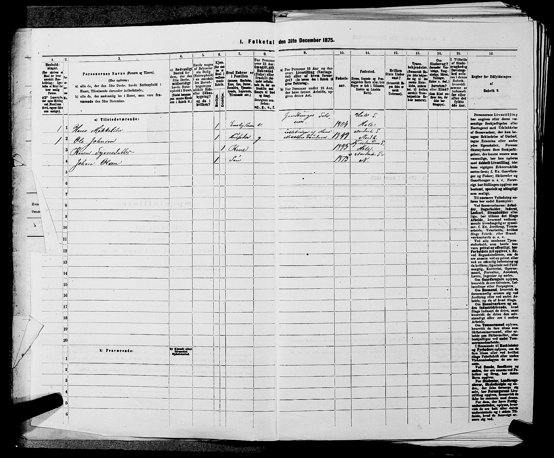 SAKO, 1875 census for 0613L Norderhov/Norderhov, Haug og Lunder, 1875, p. 970