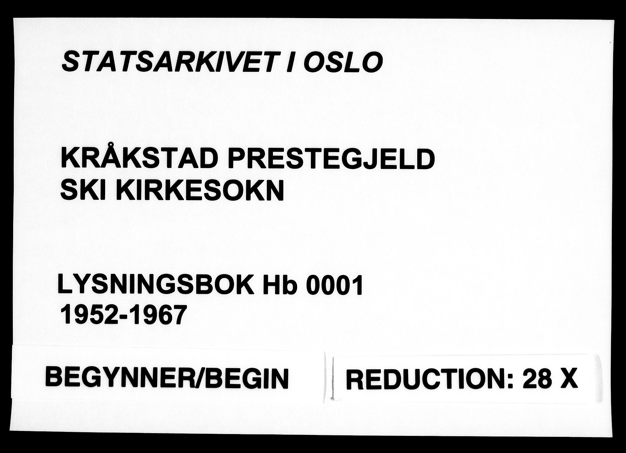 Kråkstad prestekontor Kirkebøker, SAO/A-10125a/H/Hb/L0002: Banns register no. II 2, 1952-1967