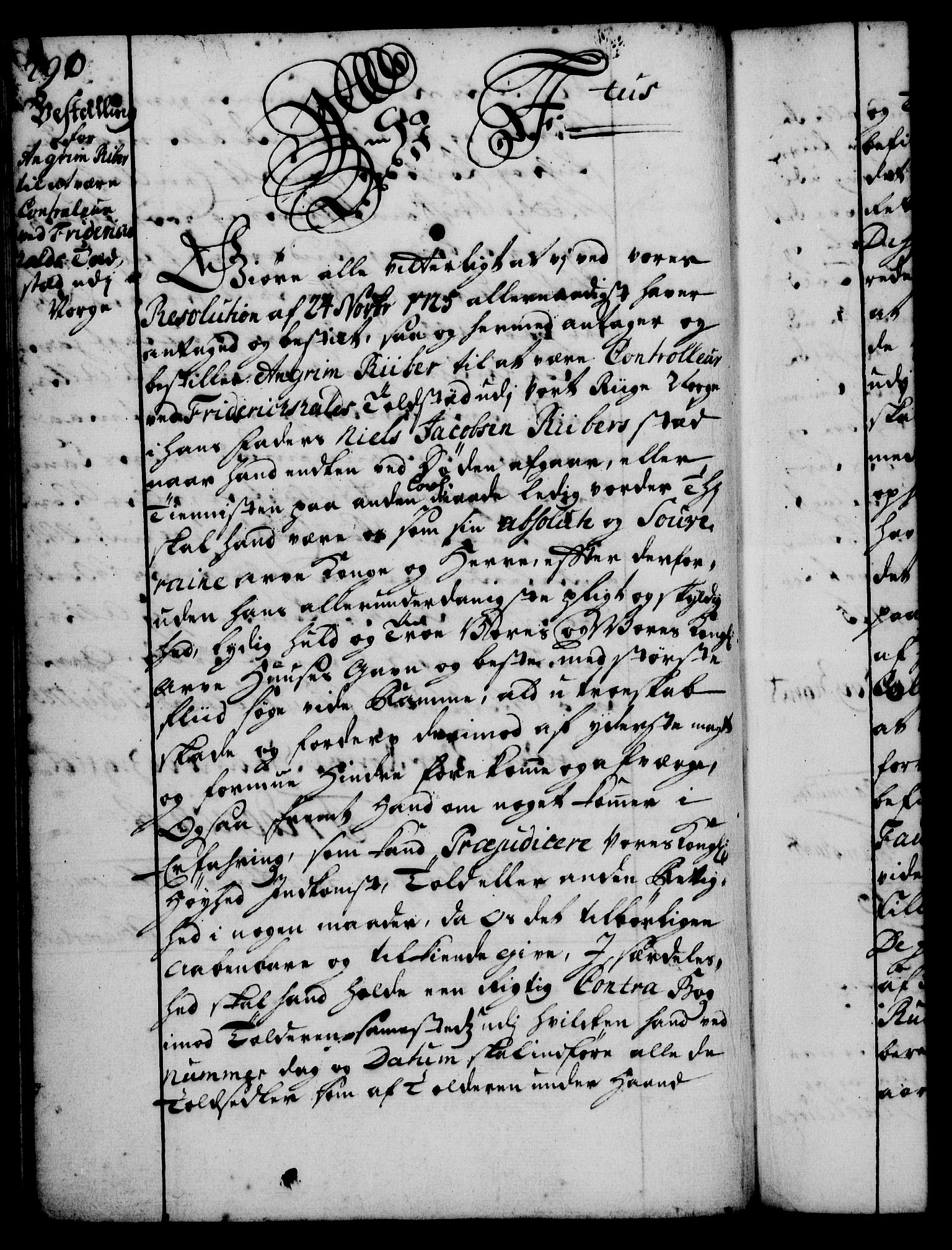 Rentekammeret, Kammerkanselliet, RA/EA-3111/G/Gg/Gge/L0001: Norsk bestallingsprotokoll med register (merket RK 53.25), 1720-1730, p. 290