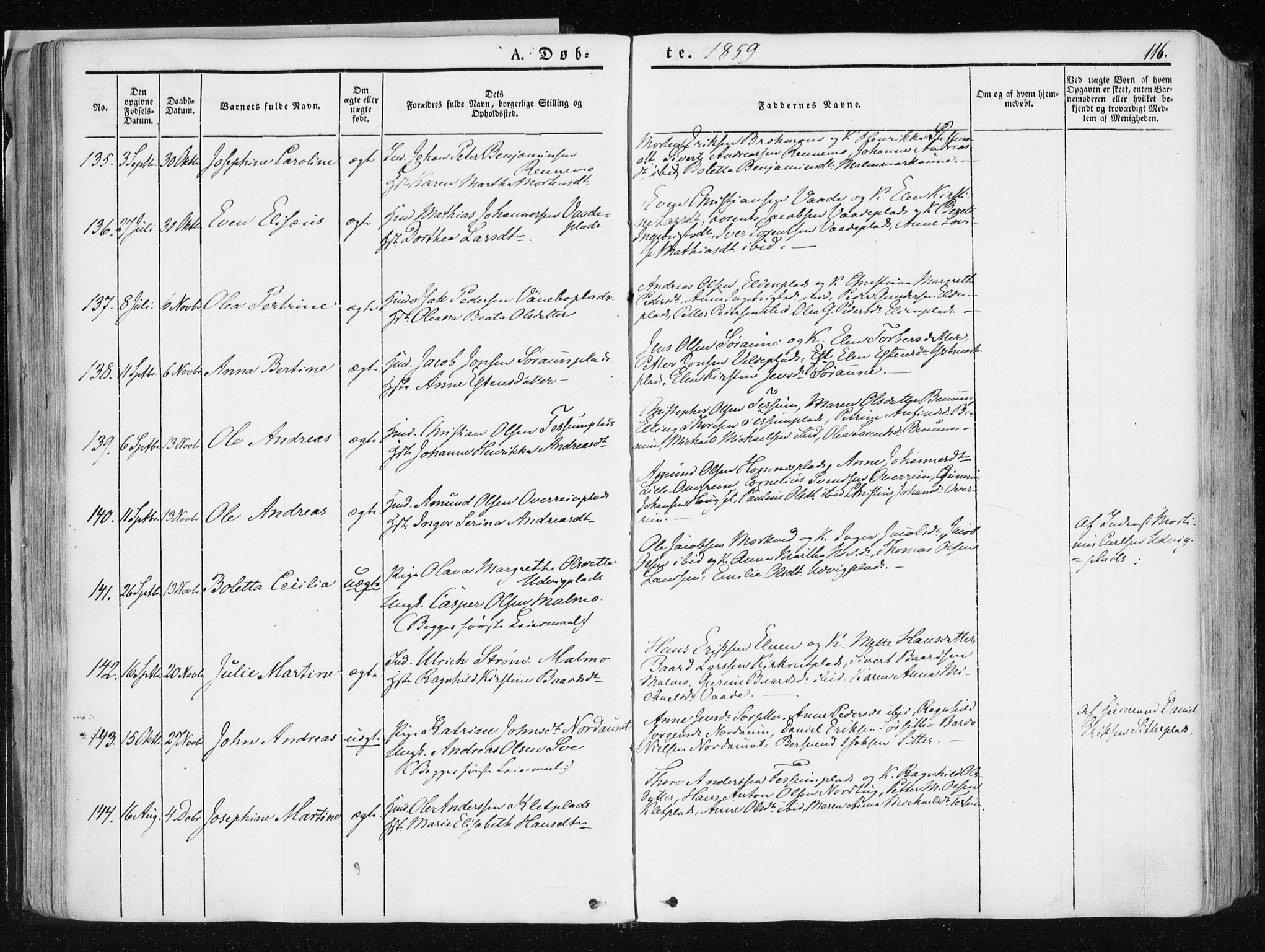 Ministerialprotokoller, klokkerbøker og fødselsregistre - Nord-Trøndelag, AV/SAT-A-1458/741/L0393: Parish register (official) no. 741A07, 1849-1863, p. 116