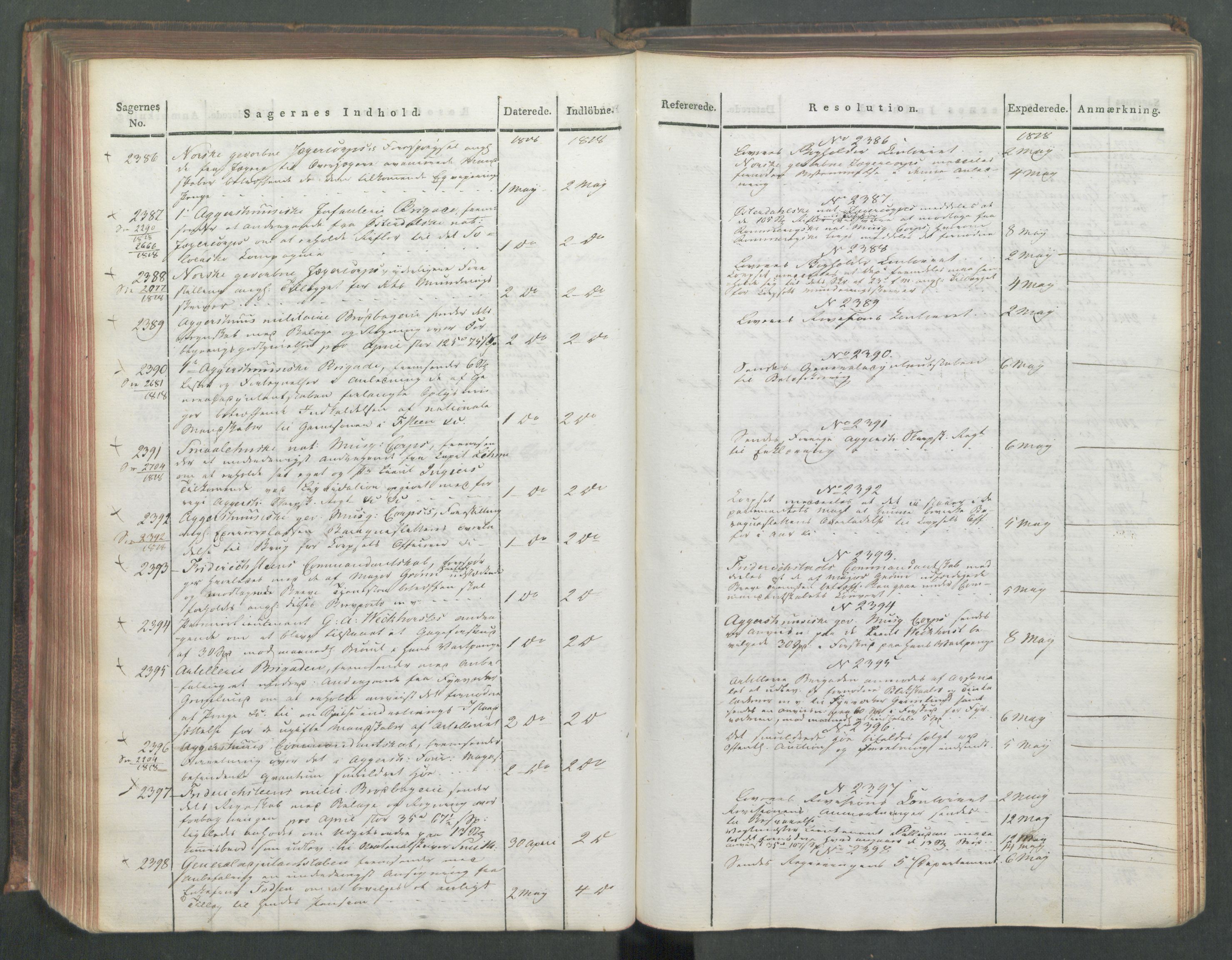 Armédepartementet, AV/RA-RAFA-3493/C/Ca/L0015: 6. Departements Journal, 1818