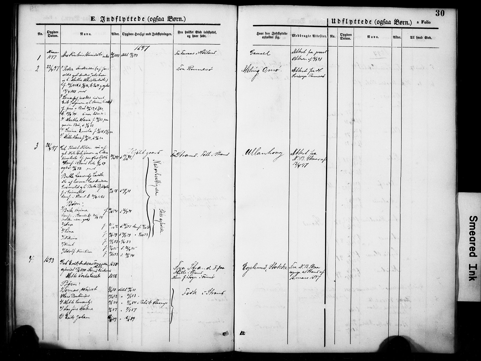 Hetland sokneprestkontor, SAST/A-101826/30/30BA/L0007: Parish register (official) no. A 7, 1870-1924, p. 30