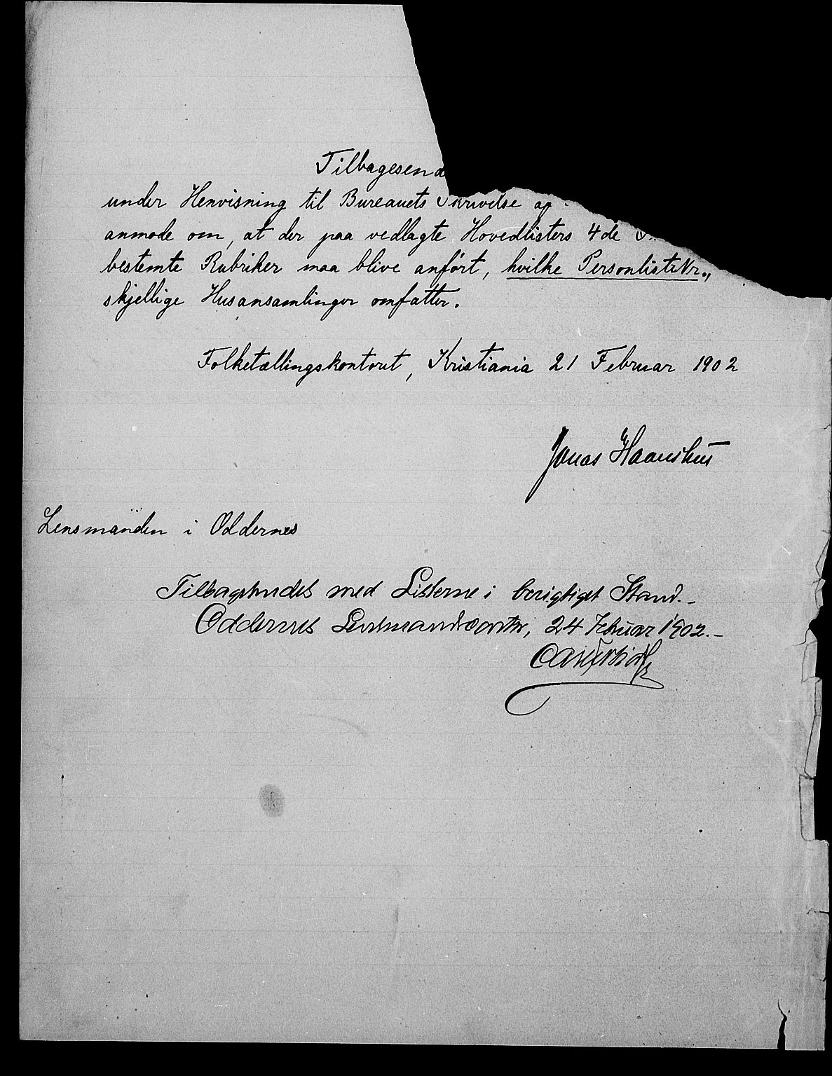 SAK, 1900 census for Oddernes, 1900, p. 24