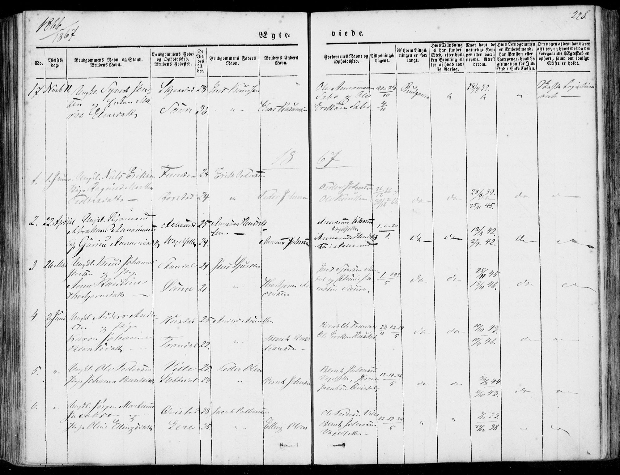 Ministerialprotokoller, klokkerbøker og fødselsregistre - Møre og Romsdal, AV/SAT-A-1454/515/L0209: Parish register (official) no. 515A05, 1847-1868, p. 228