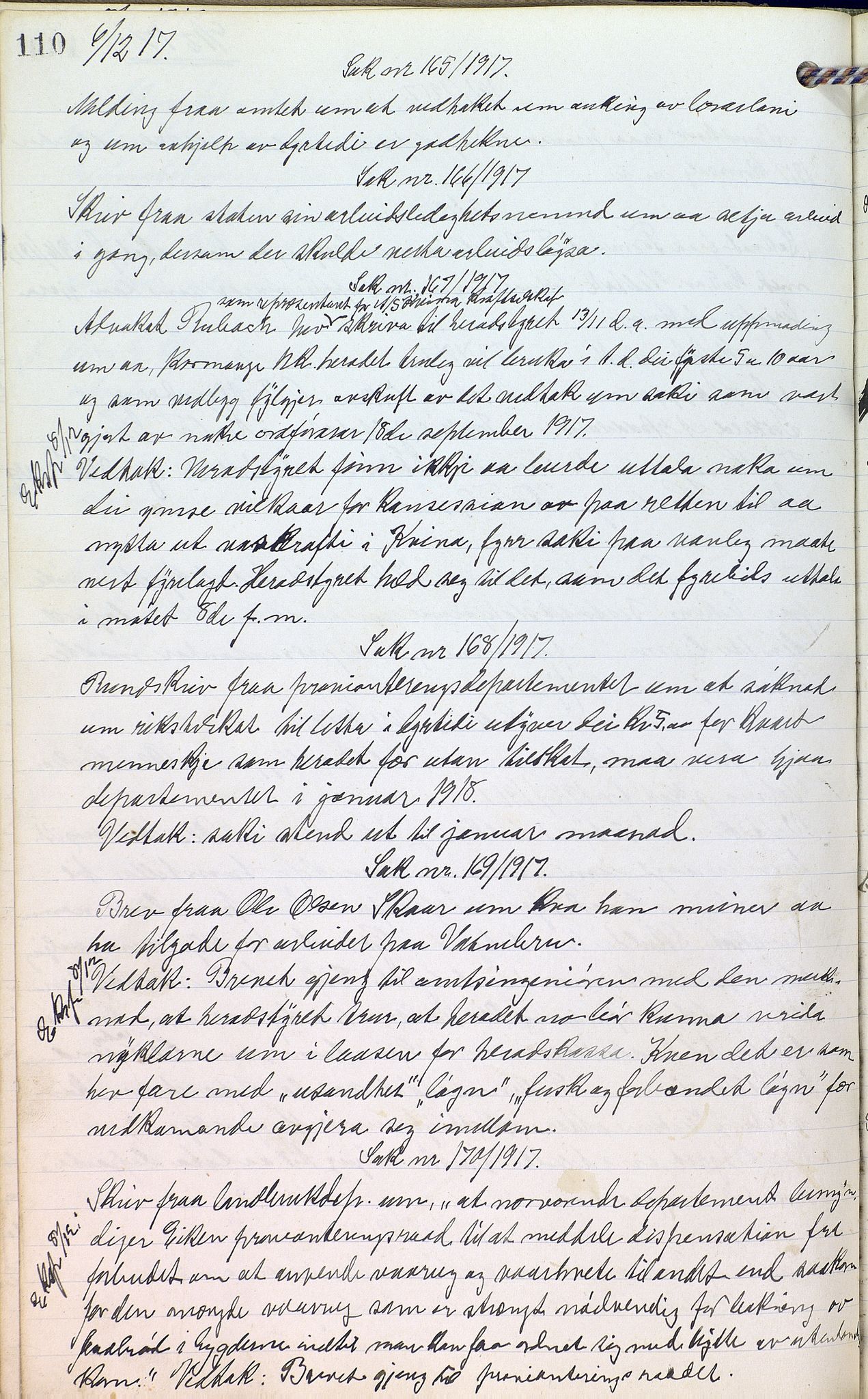 Eiken kommune - Formannskapet, ARKSOR/1034EI120/A/L0001: Møtebok, 1916-1925, p. 110