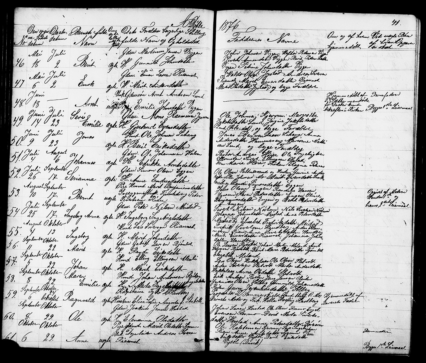 Ministerialprotokoller, klokkerbøker og fødselsregistre - Sør-Trøndelag, SAT/A-1456/665/L0777: Parish register (copy) no. 665C02, 1867-1915, p. 41